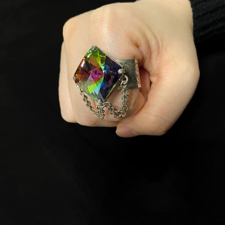 Jean Paul Gaultier Jean Paul Gaultier Decorative Gem Chain Ring Size ONE SIZE - 2 Thumbnail