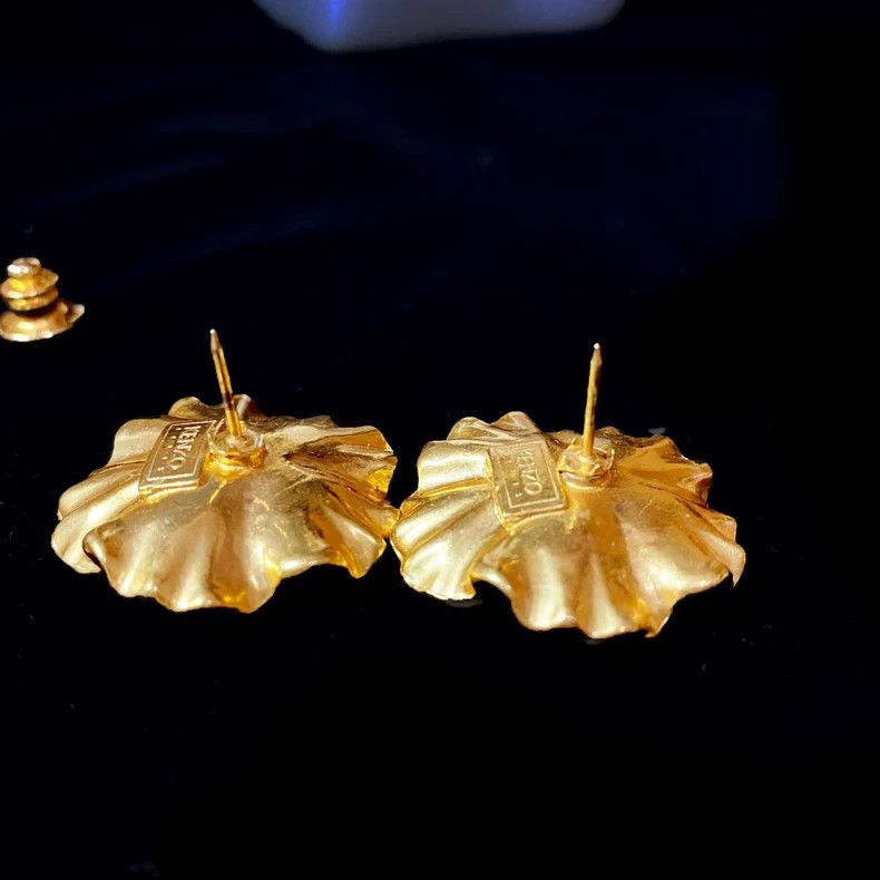 Kenzo Kenzo Vintage Flower Earrings Clip-On Pins Size ONE SIZE - 5 Thumbnail