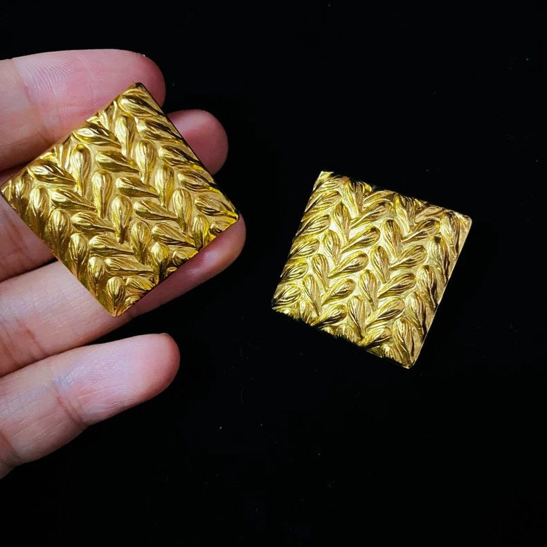 Kenzo Kenzo Vintage Square Clip Earrings Size ONE SIZE - 3 Thumbnail