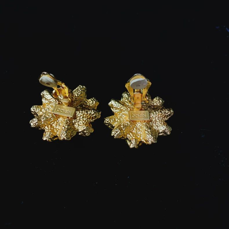 Kenzo Kenzo Paris Pearl Flower Earrings Clip Size ONE SIZE - 3 Thumbnail