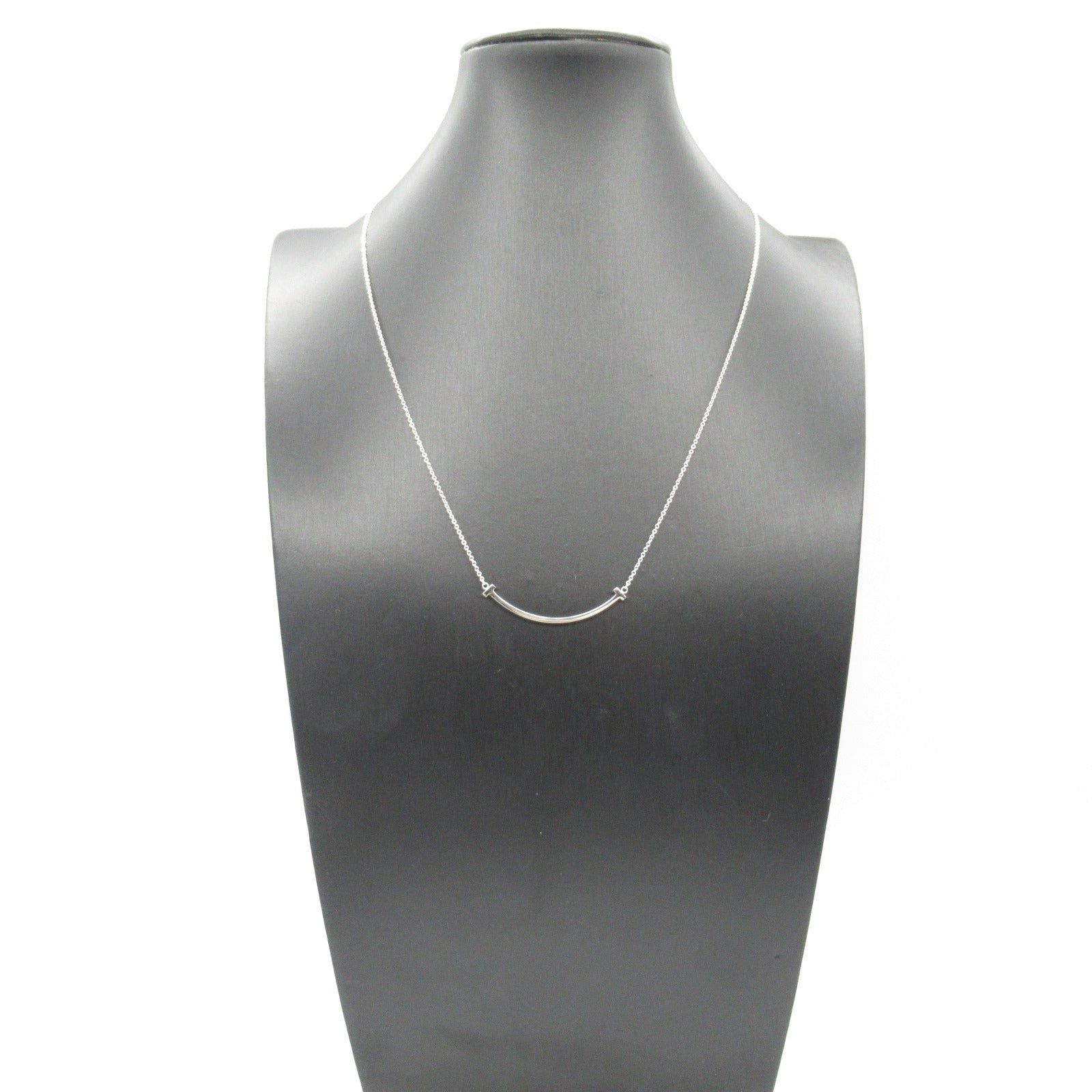Tiffany & Co. Tiffany Co T-Smile Small Necklace K18Wg (White Gold) Silver Size ONE SIZE - 6 Thumbnail