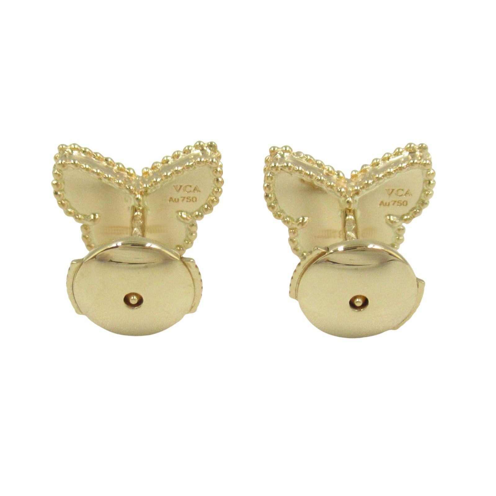 Van Cleef & Arpels Van Cleef Arpels Sweet Alhambra Butterfly Earrings Mother Of Pearl K18 (Yellow Gold) White Size ONE SIZE - 2 Thumbnail