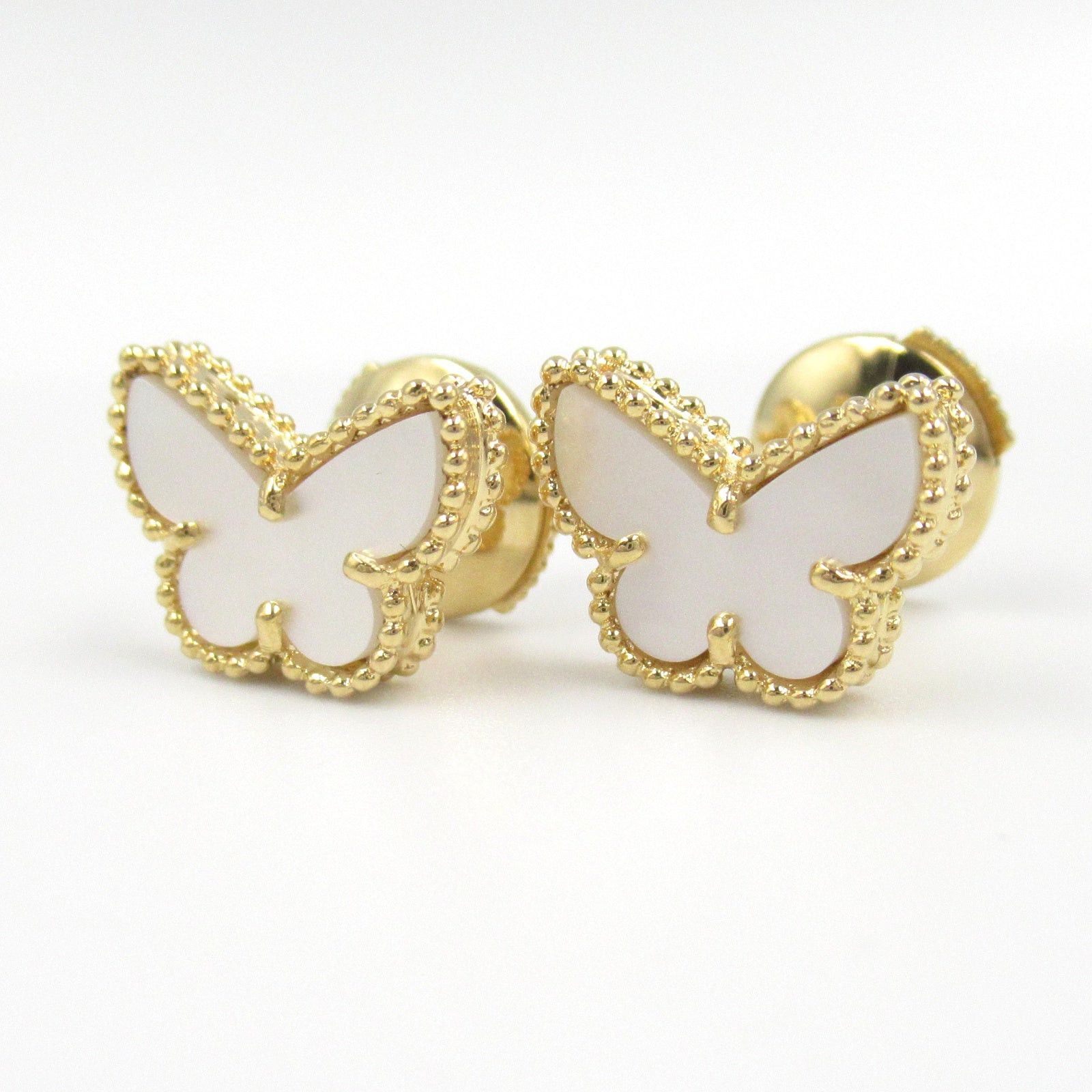 Van Cleef & Arpels Van Cleef Arpels Sweet Alhambra Butterfly Earrings Mother Of Pearl K18 (Yellow Gold) White Size ONE SIZE - 6 Thumbnail