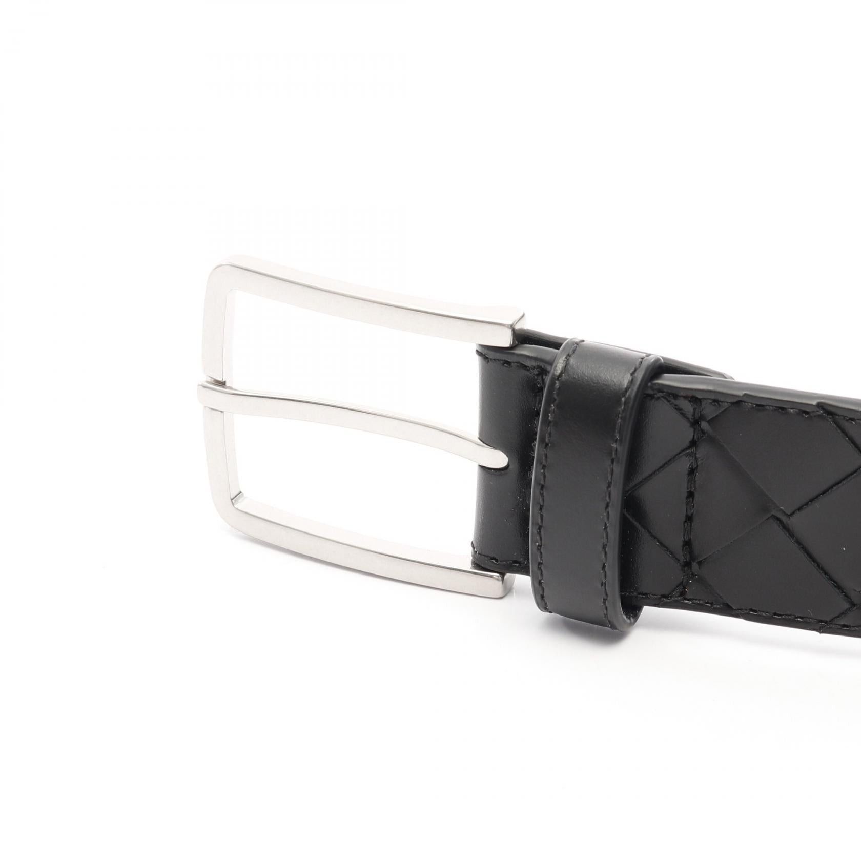 Bottega Veneta Bottega Veneta Intrecciato Belt Leather Black Size ONE SIZE - 2 Thumbnail