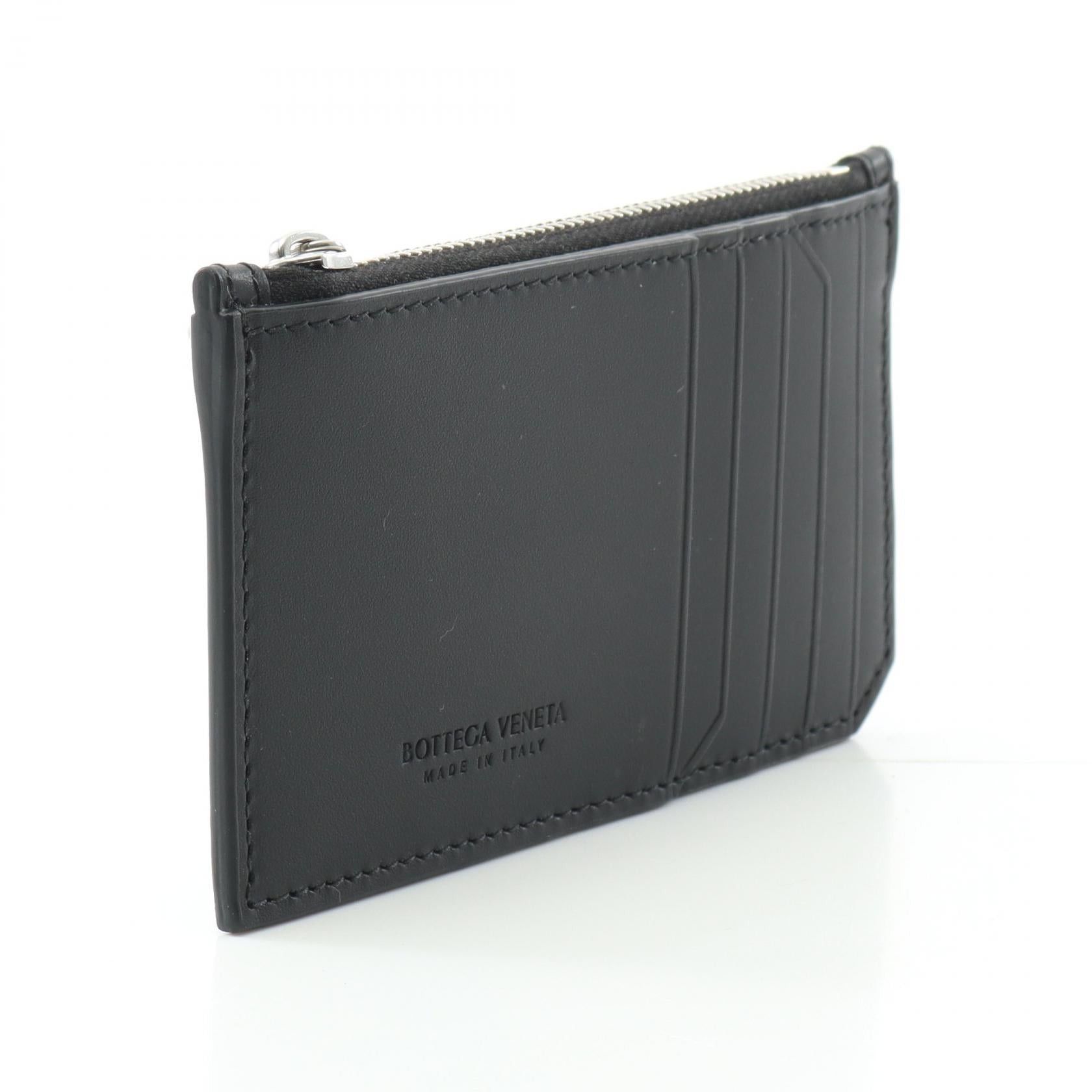 Bottega Veneta Bottega Veneta Intrecciato Piccolo Fastener Biobasedleather Card Case Leather Black Size ONE SIZE - 2 Thumbnail