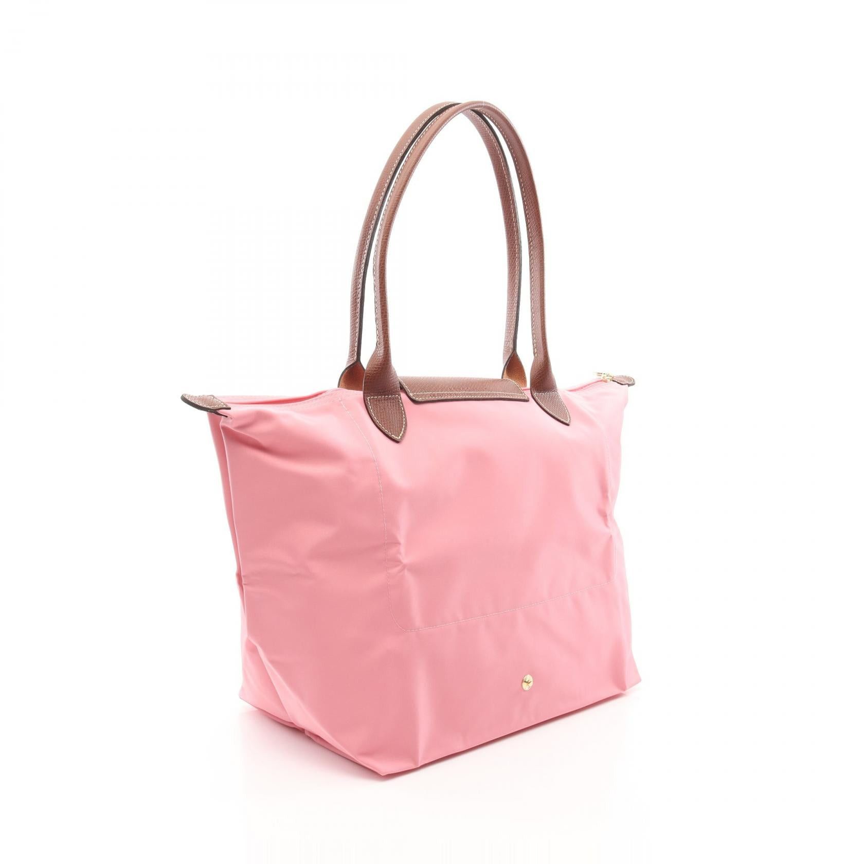 Longchamp Longchamp Le Preage Original L Handbag Tote Bag Nylon Leather Pink Brown Size ONE SIZE - 2 Thumbnail