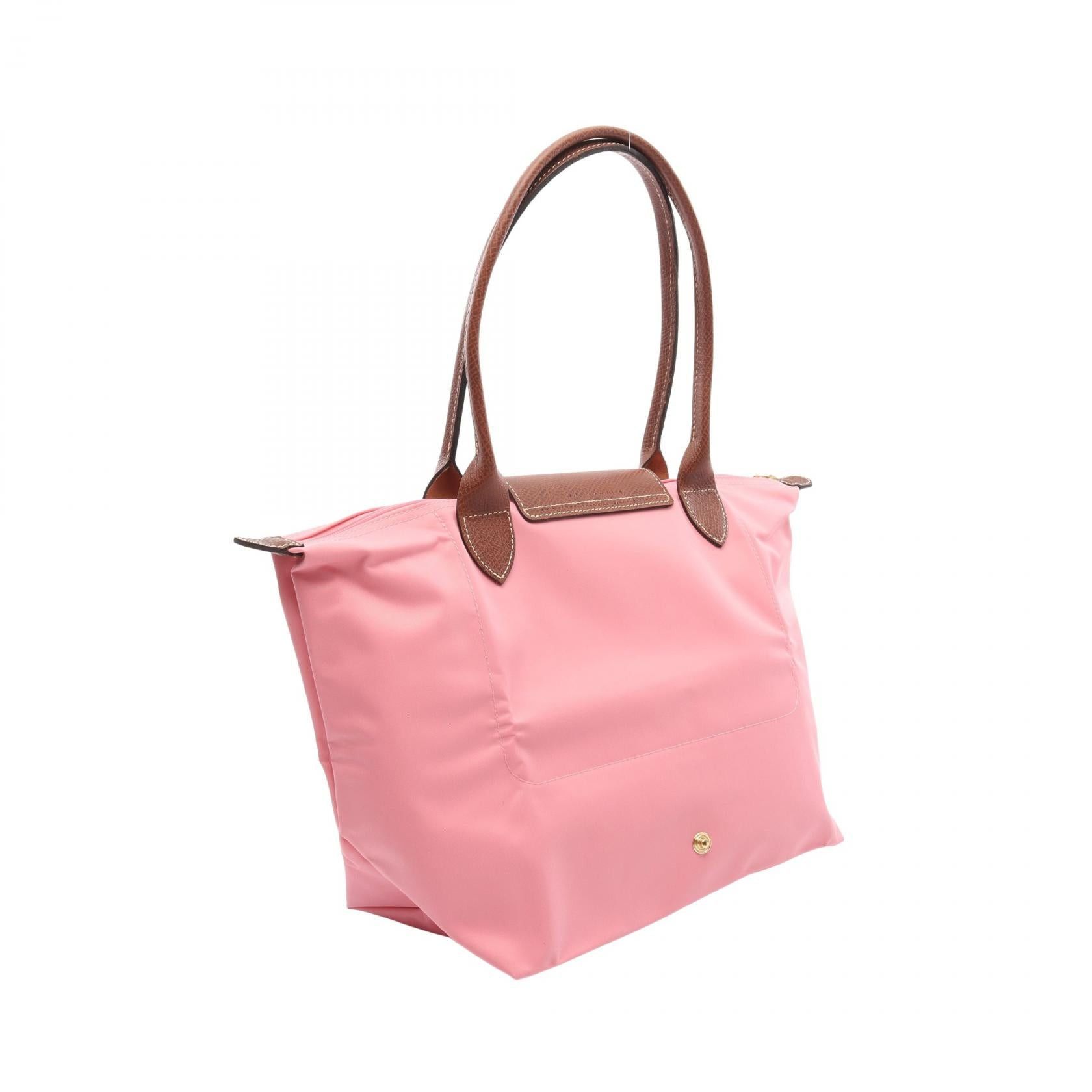 Longchamp Longchamp Le Pliage Original M Preage Handbag Tote Bag Nylon Leather Pink Brown Size ONE SIZE - 2 Thumbnail