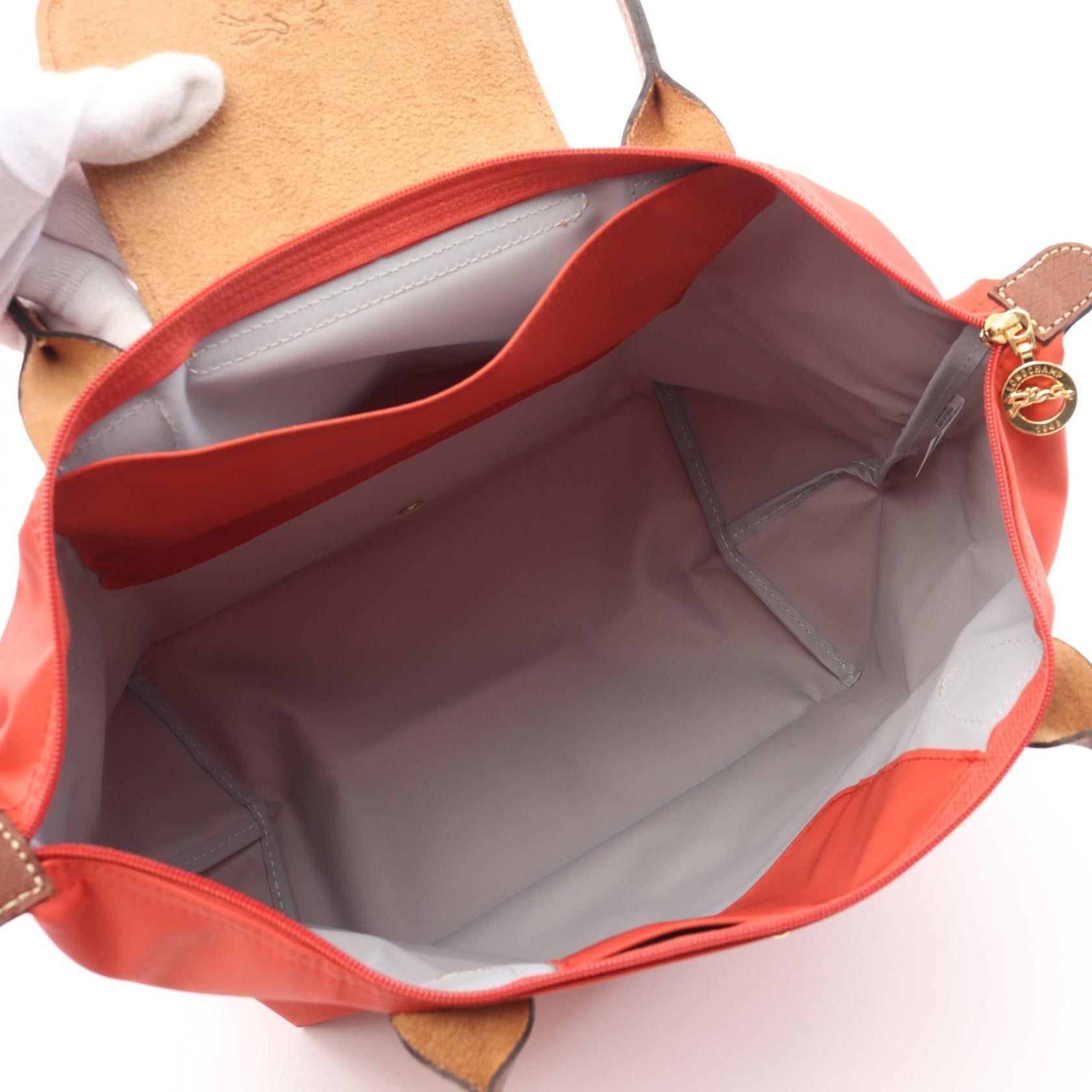 Longchamp Longchamp Le Pliage Original M Preage Handbag Tote Bag Nylon Leather Red Size ONE SIZE - 3 Thumbnail