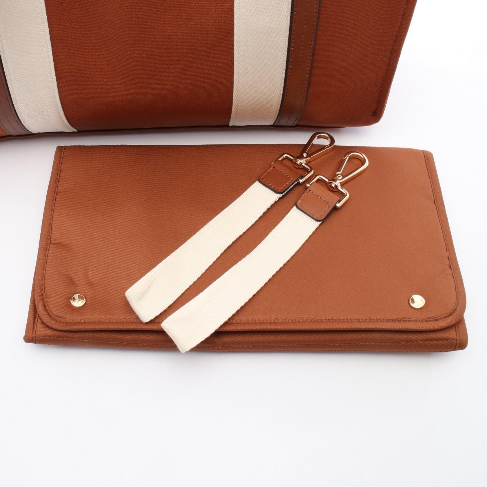 Chloe Chloe Mothers Bag Handbag Tote Canvas Leather Brown White Size ONE SIZE - 5 Thumbnail