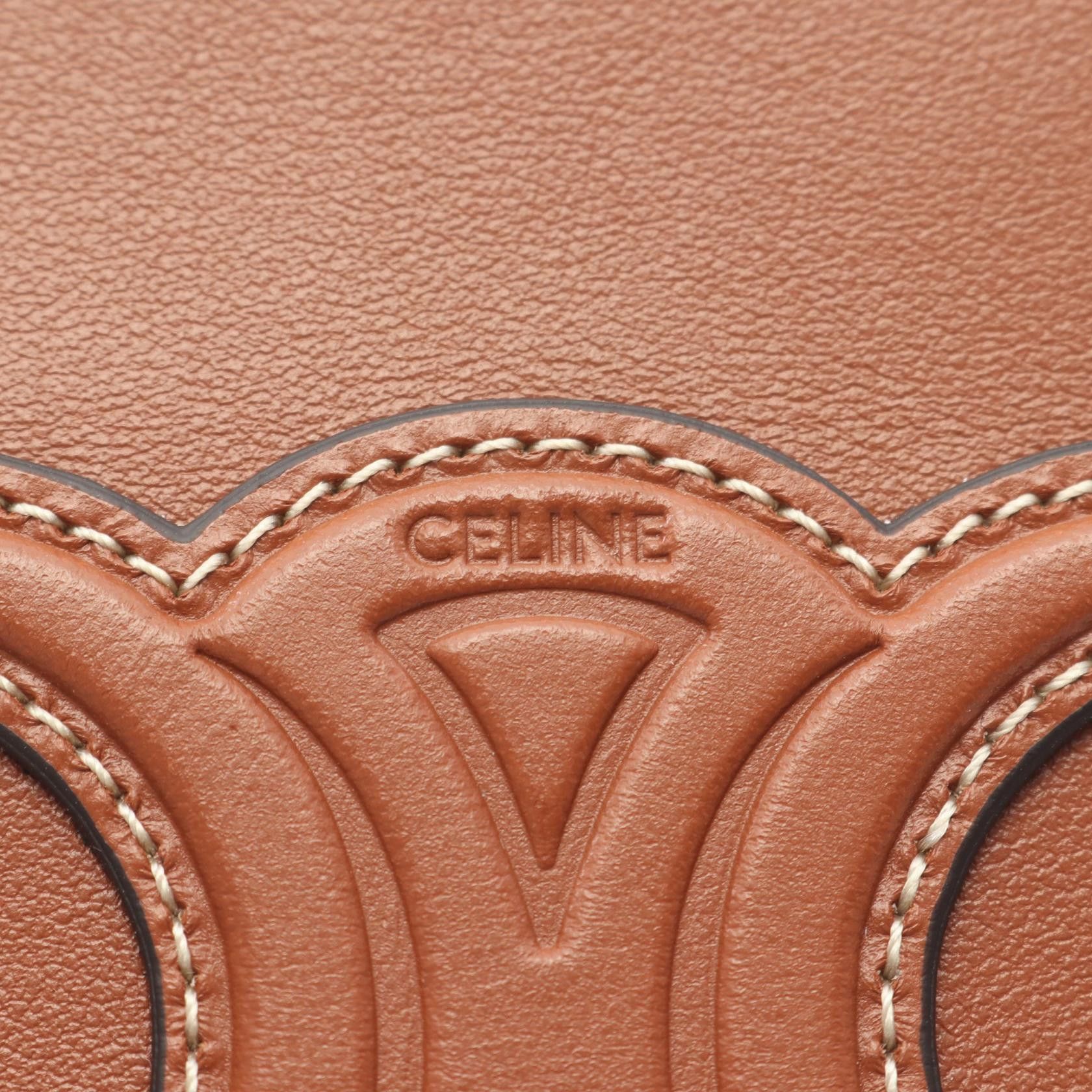 Celine Celine Clutch Cuill Triomphe Shoulder Bag Leather Brown Size ONE SIZE - 4 Thumbnail