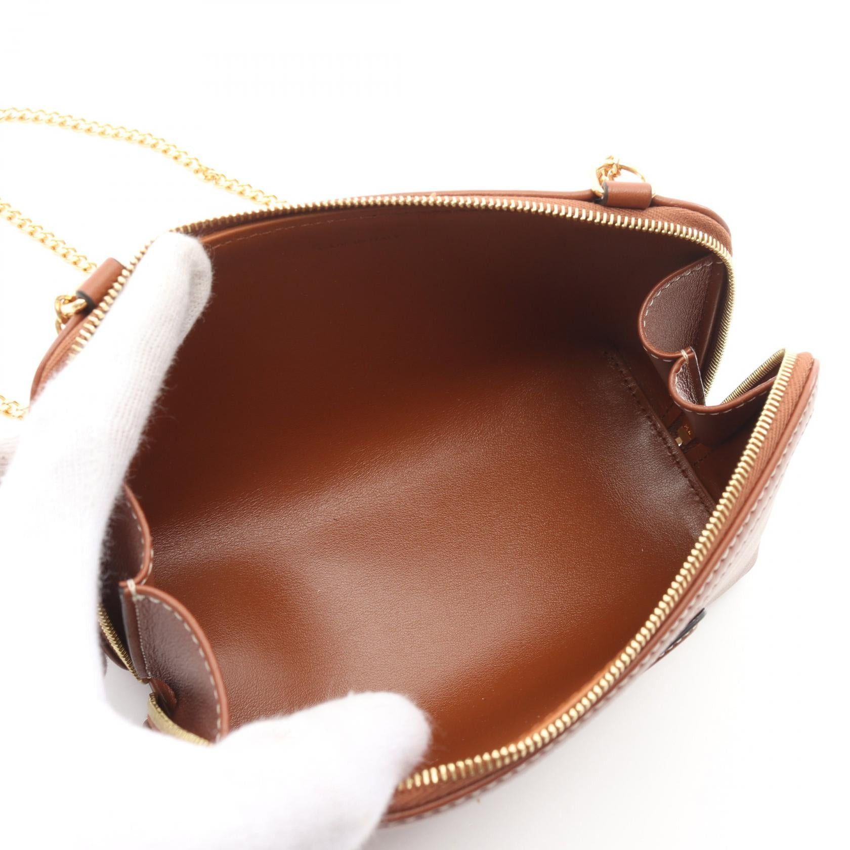 Celine Celine Clutch Cuill Triomphe Shoulder Bag Leather Brown Size ONE SIZE - 3 Thumbnail
