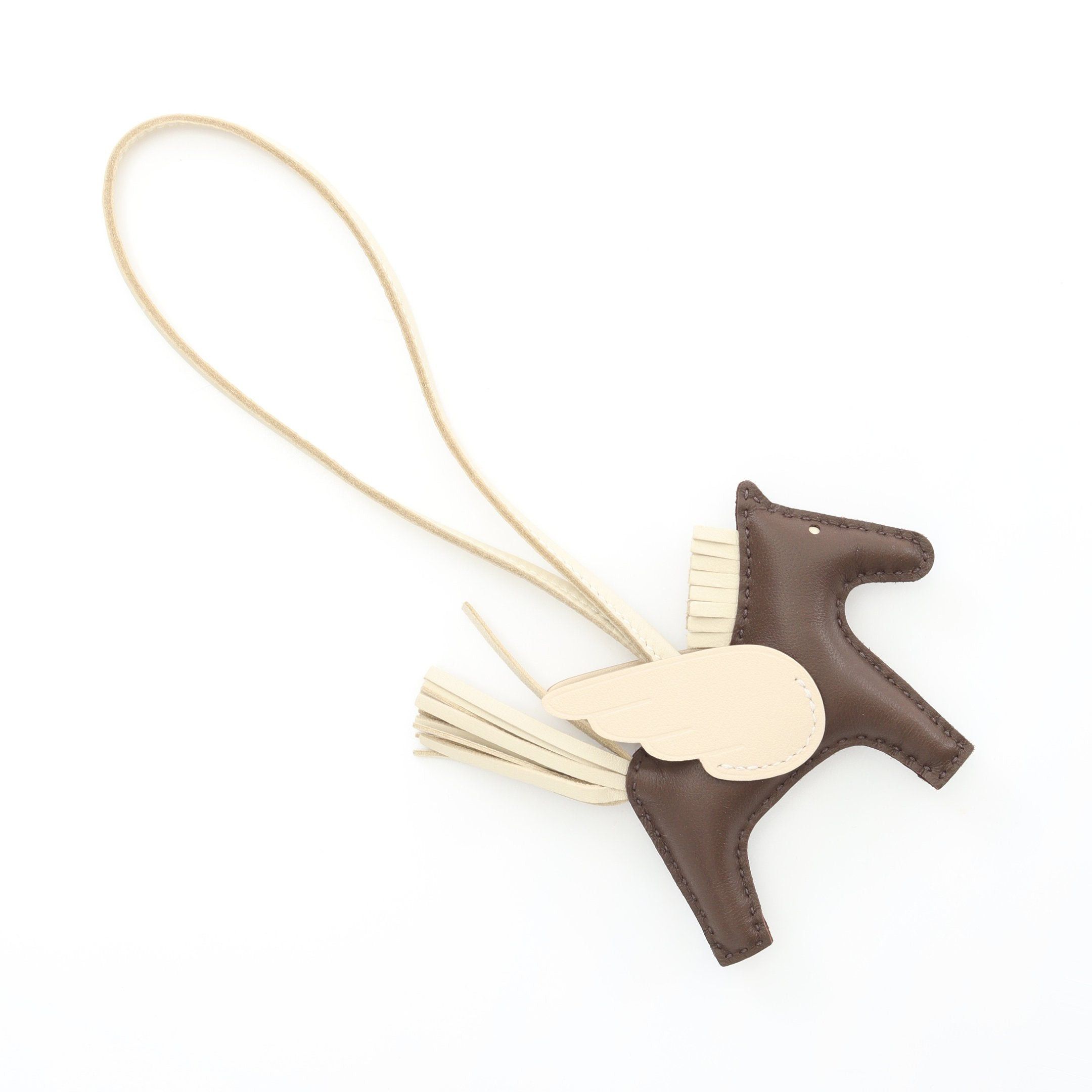 Hermes Hermes Rodeo Pegasus Pm Chocolate Kure Bag Charm Aagneau Veau Swift Dark Brown Off White Double Engraved Size ONE SIZE - 2 Thumbnail