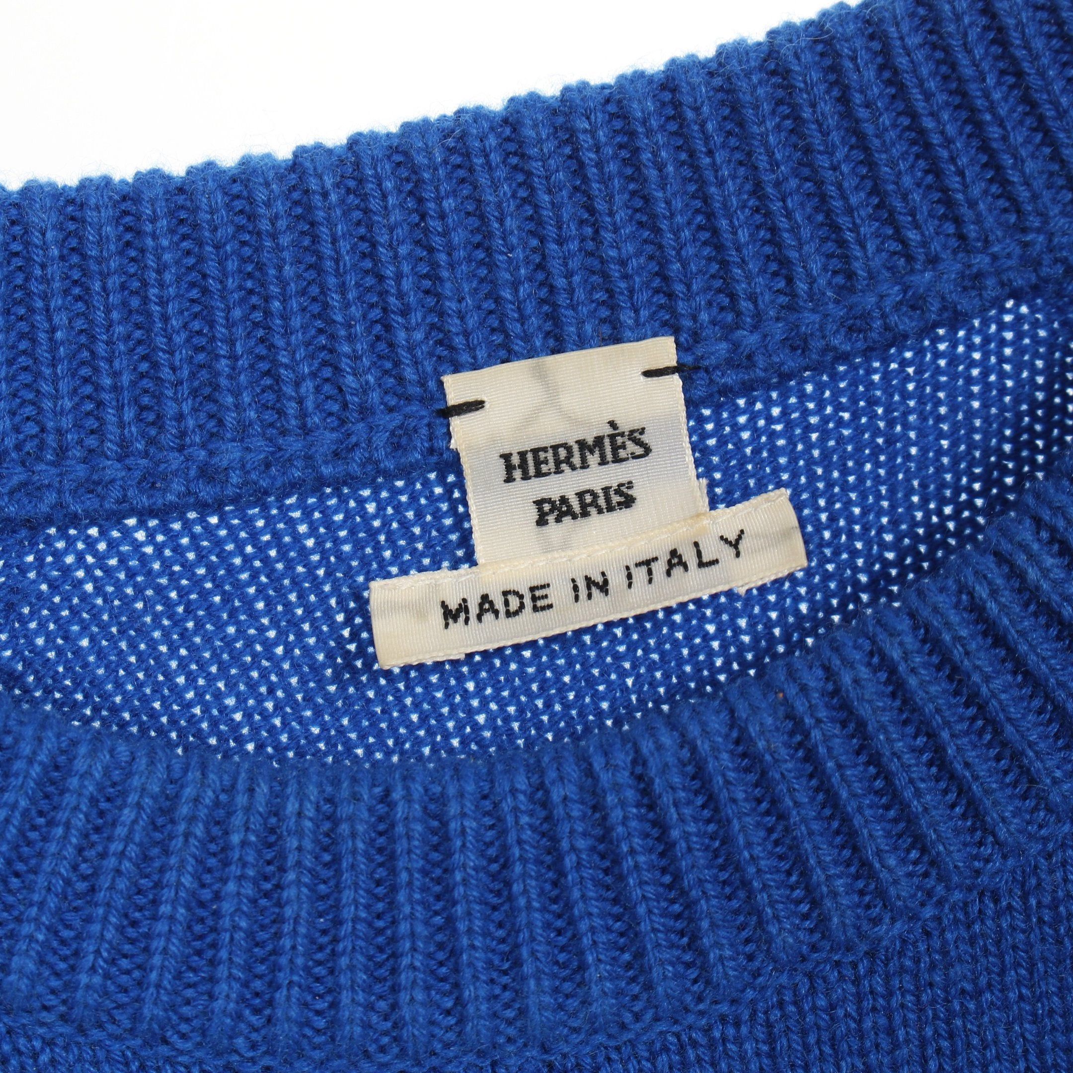 Hermes Hermes Funny Ice Cream Knit Crew Neck Short Sleeve Cashmere Blue Size ONE SIZE - 3 Thumbnail