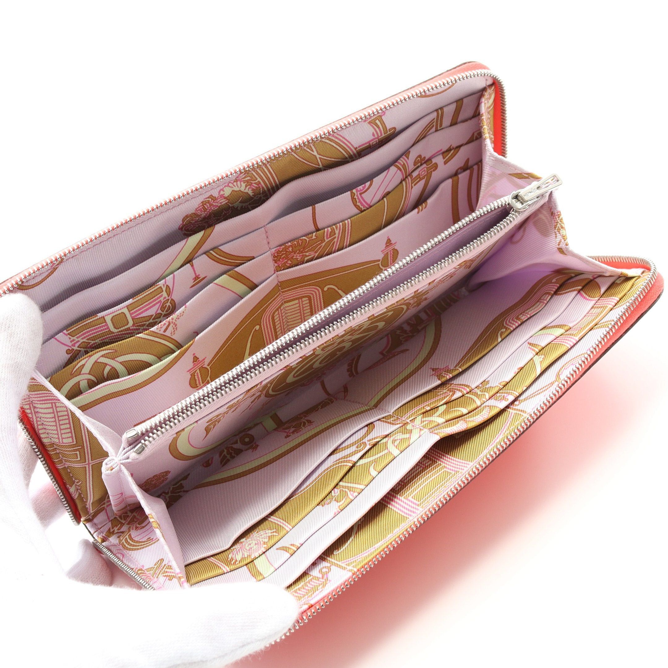 Hermes Hermes Azap Long Silk In Rose Jaipur Round Zipper Wallet Veau Epsom Coral Pink Silver Hardware U Stamp Size ONE SIZE - 3 Thumbnail
