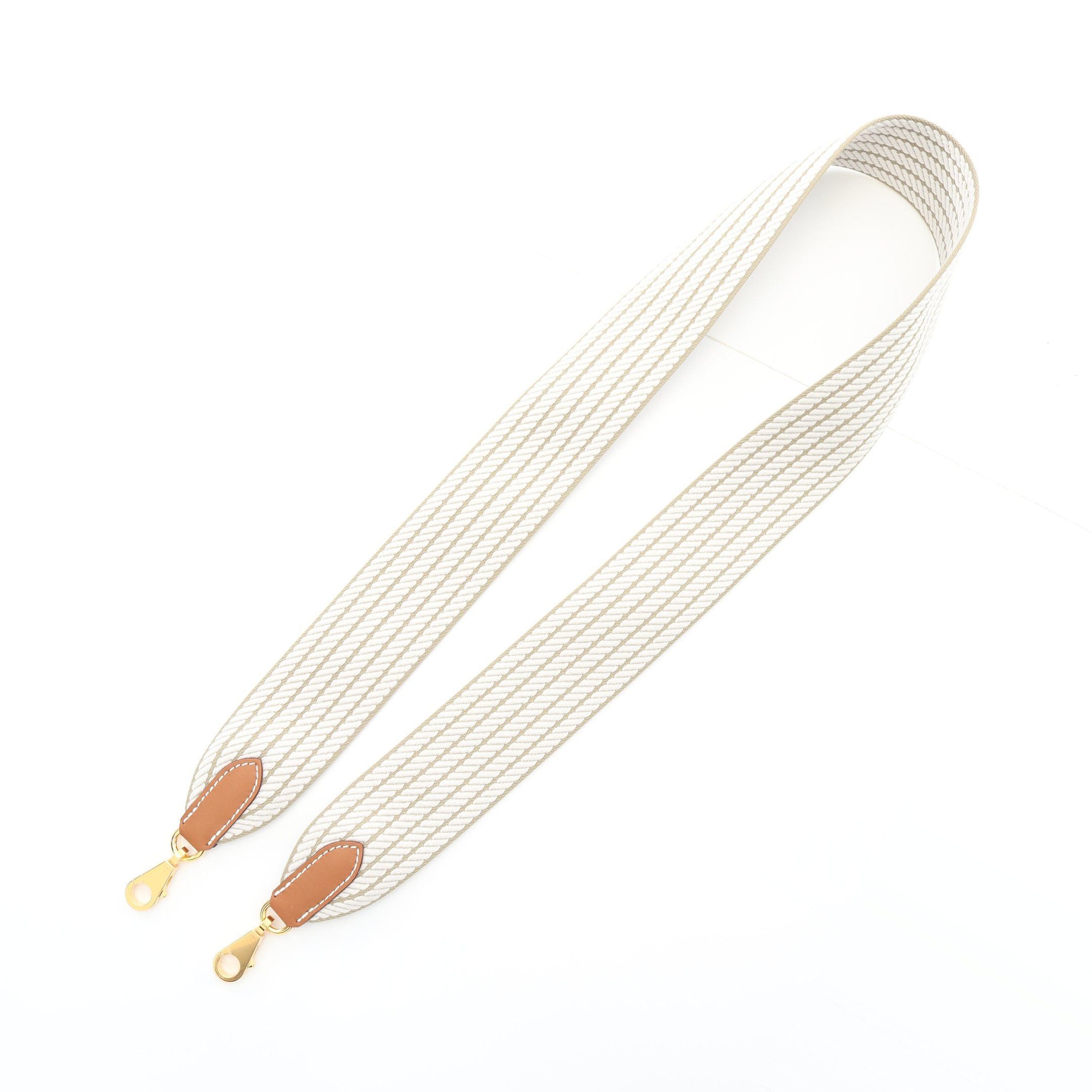 Hermes Hermes Sangle Cordage Gris Perle Gold Shoulder Strap Toile Veau Swift Gray Light Brown Hardware K Stamp Size ONE SIZE - 2 Thumbnail