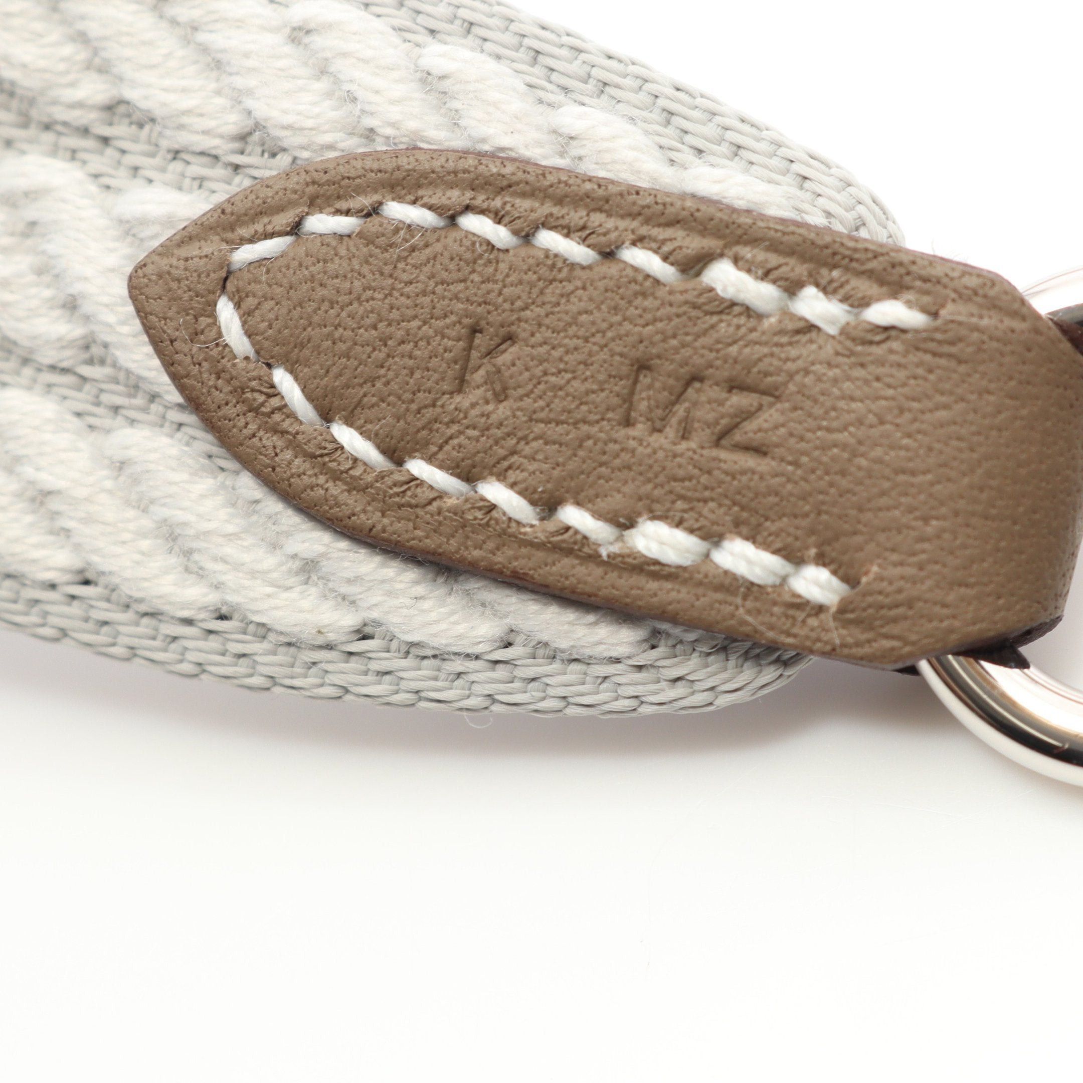 Hermes Hermes Sangle Cordage Gris Perle Etoupe Shoulder Strap Toile Militaire Veau Swift Gray Brown Silver Hardware K Stamp Size ONE SIZE - 5 Thumbnail