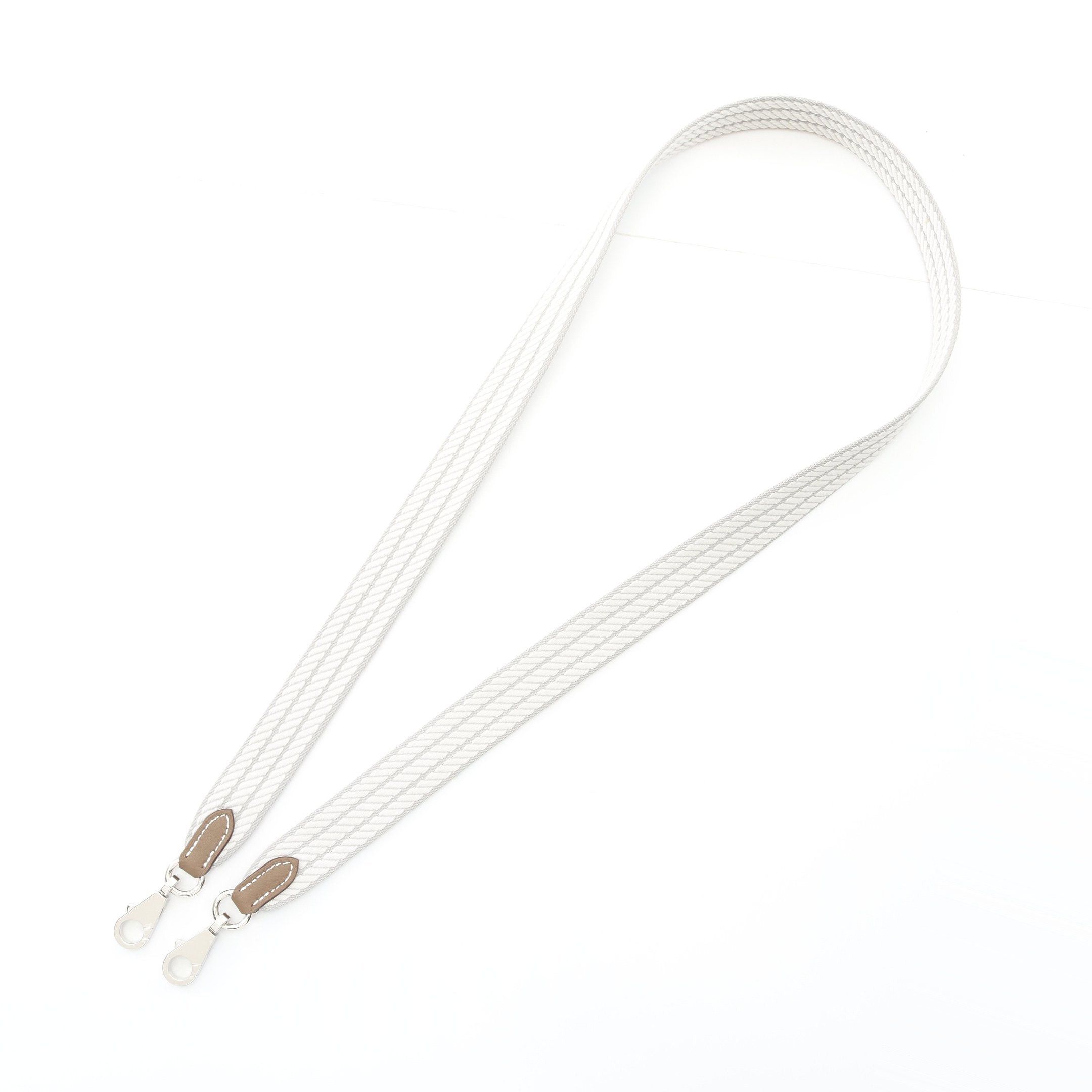 Hermes Hermes Sangle Cordage Gris Perle Etoupe Shoulder Strap Toile Militaire Veau Swift Gray Brown Silver Hardware K Stamp Size ONE SIZE - 2 Thumbnail