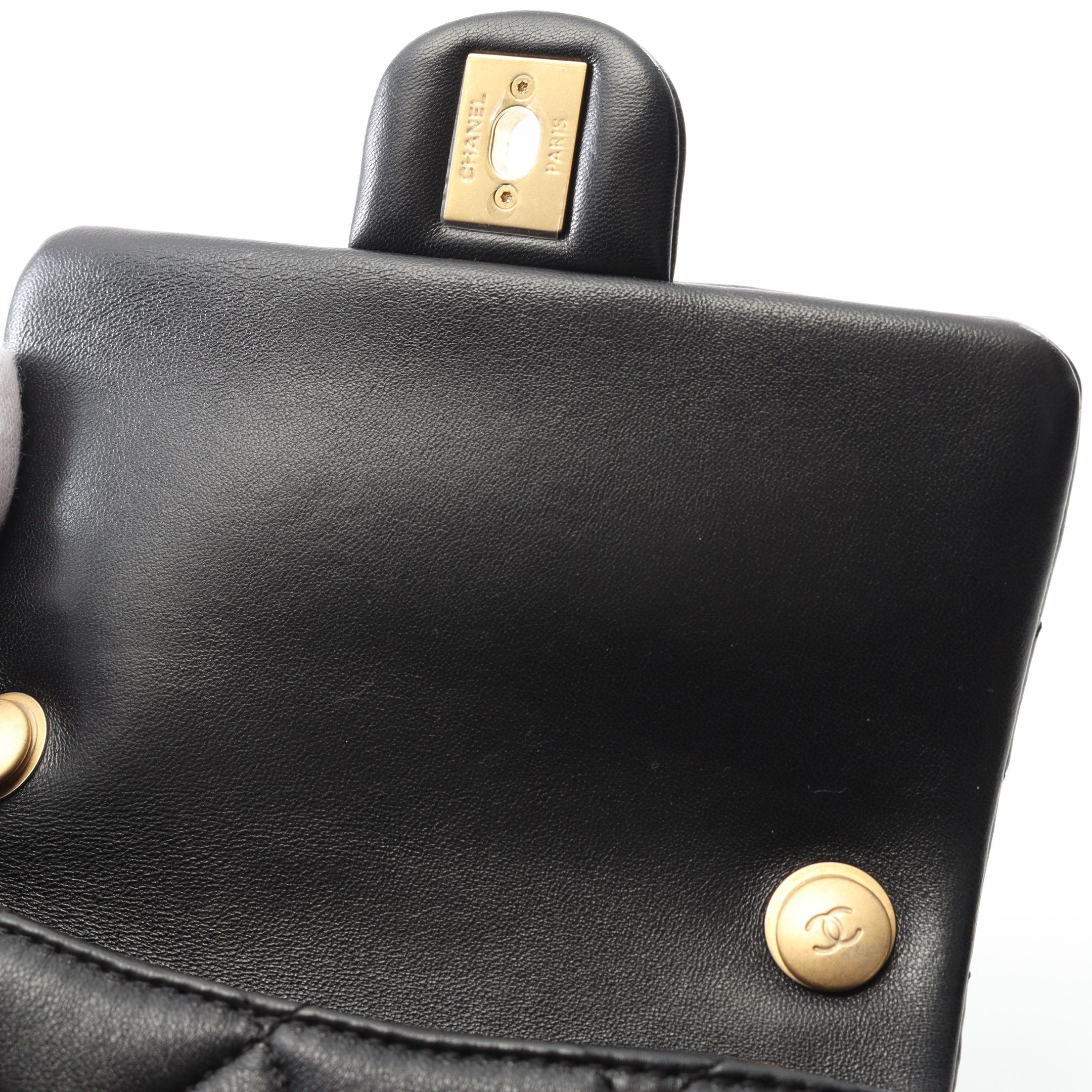 Chanel Chanel Mini Matelasse Chain Shoulder Bag Lambskin Black Gold Hardware Size ONE SIZE - 6 Thumbnail