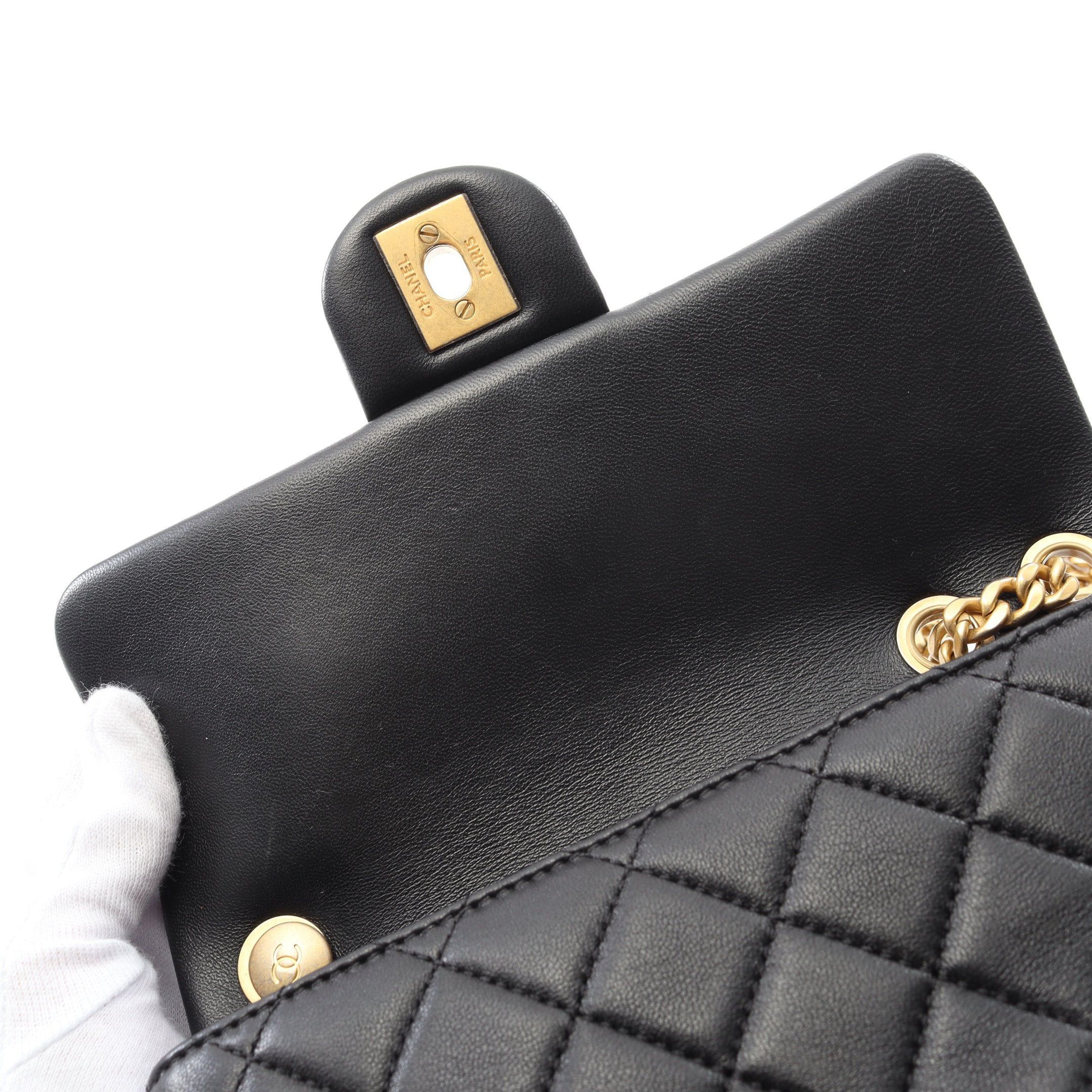 Chanel Chanel Matelasse Chain Shoulder Bag Lambskin Black Gold Hardware Size ONE SIZE - 6 Thumbnail