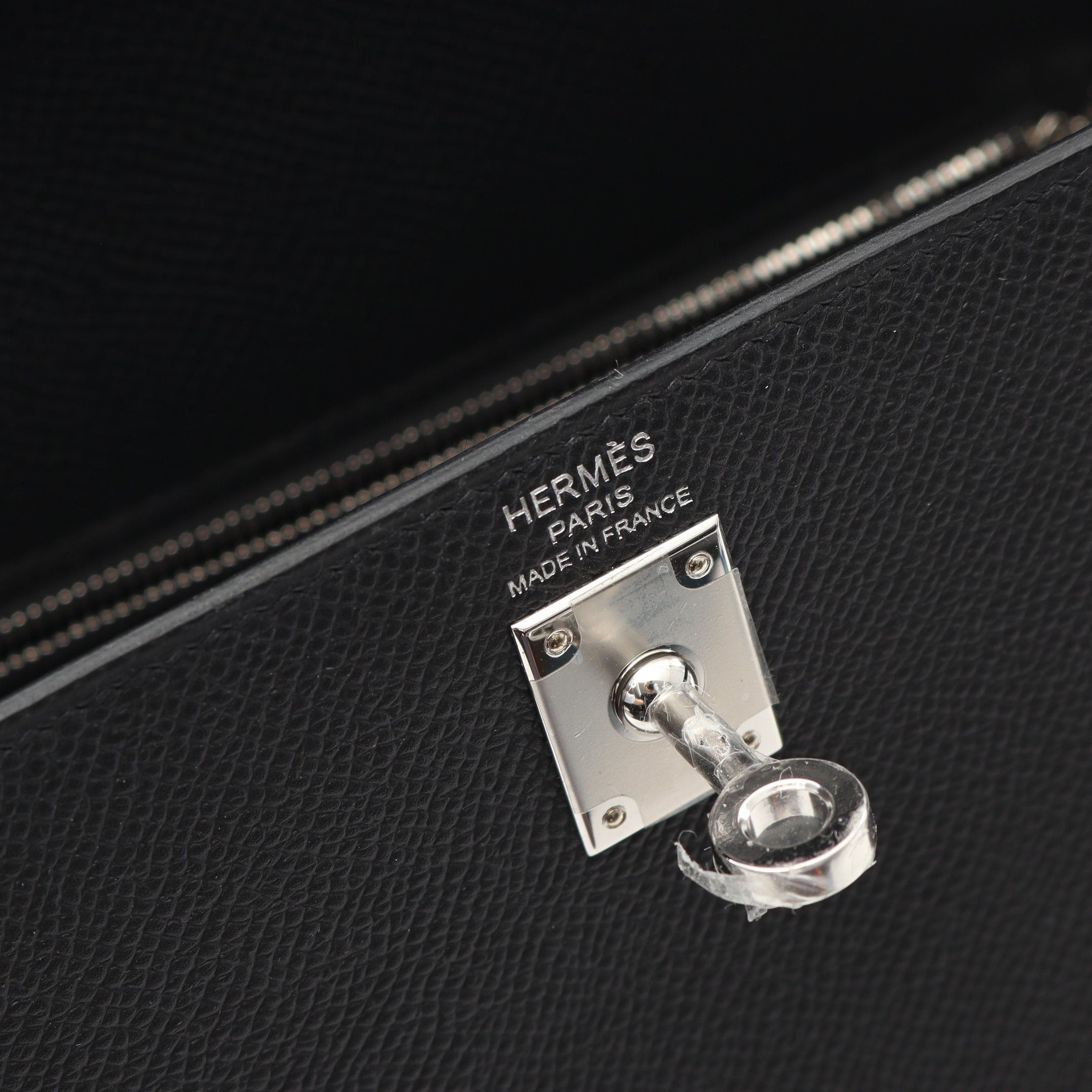 Hermes Hermes Kelly 25 Handbag Veau Epsom Black Silver Hardware Outside Sewing K Stamp Size ONE SIZE - 4 Thumbnail