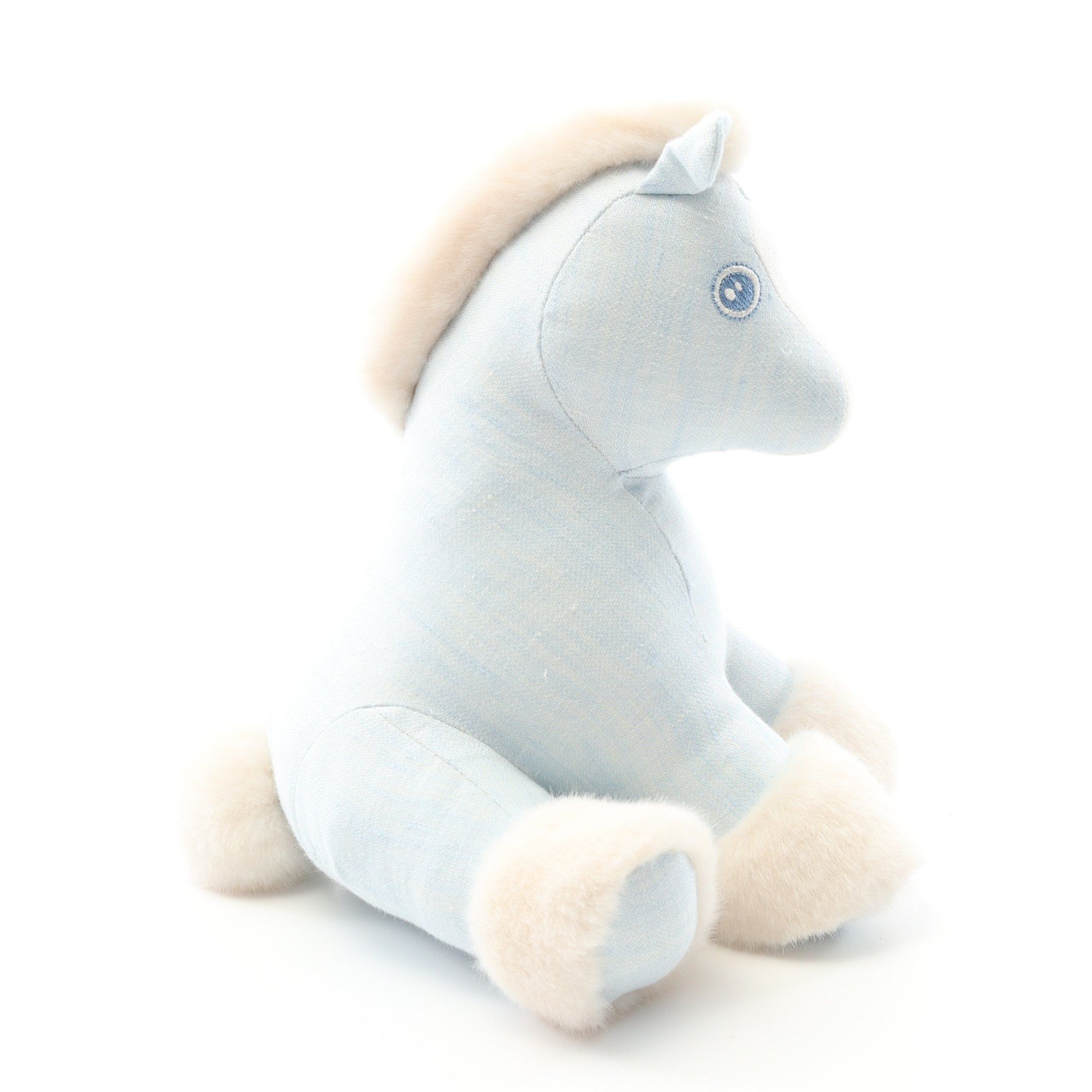 Hermes Hermes Baby Elmy Stuffed Toy Interior Linen Light Blue White Size ONE SIZE - 3 Thumbnail