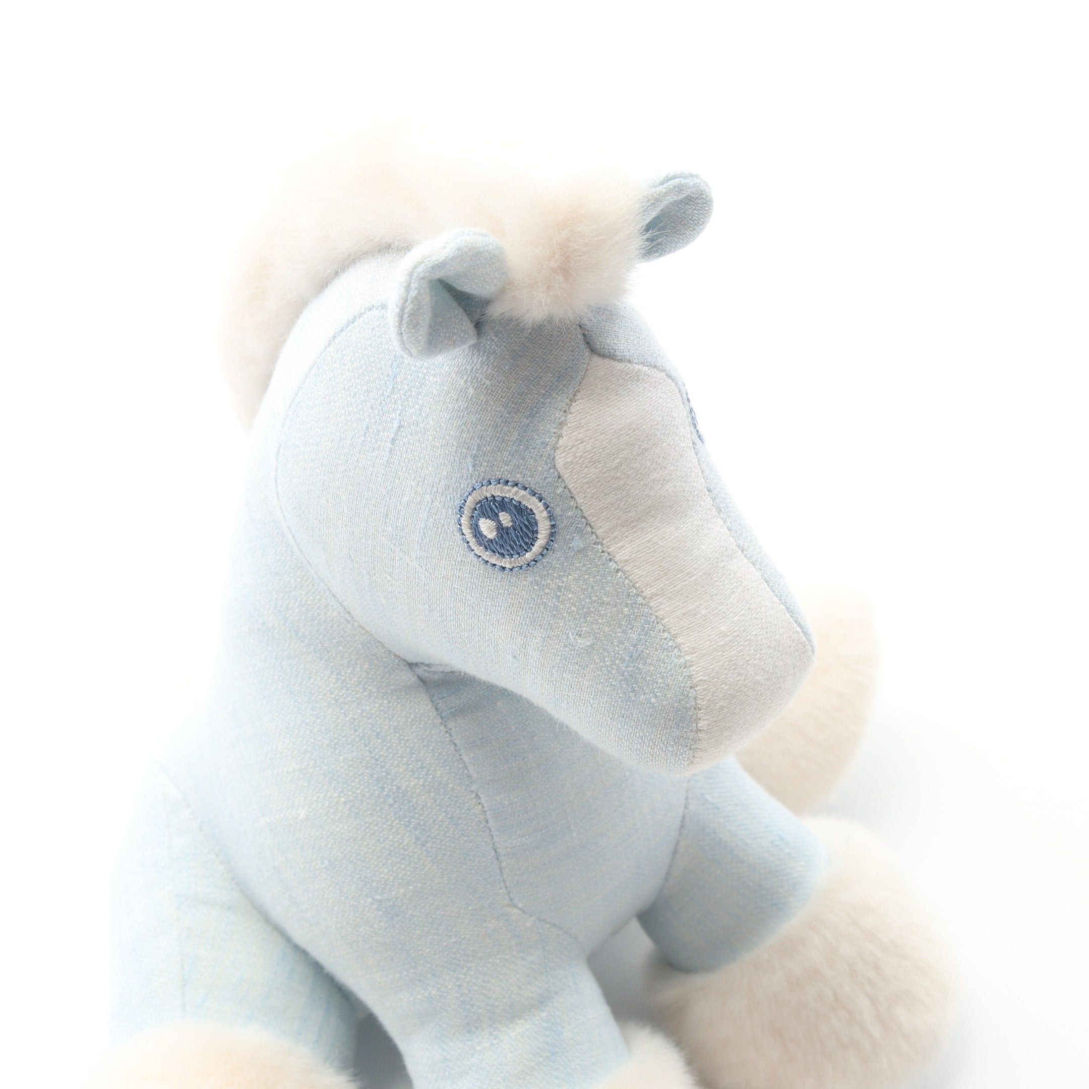 Hermes Hermes Baby Elmy Stuffed Toy Interior Linen Light Blue White Size ONE SIZE - 6 Thumbnail