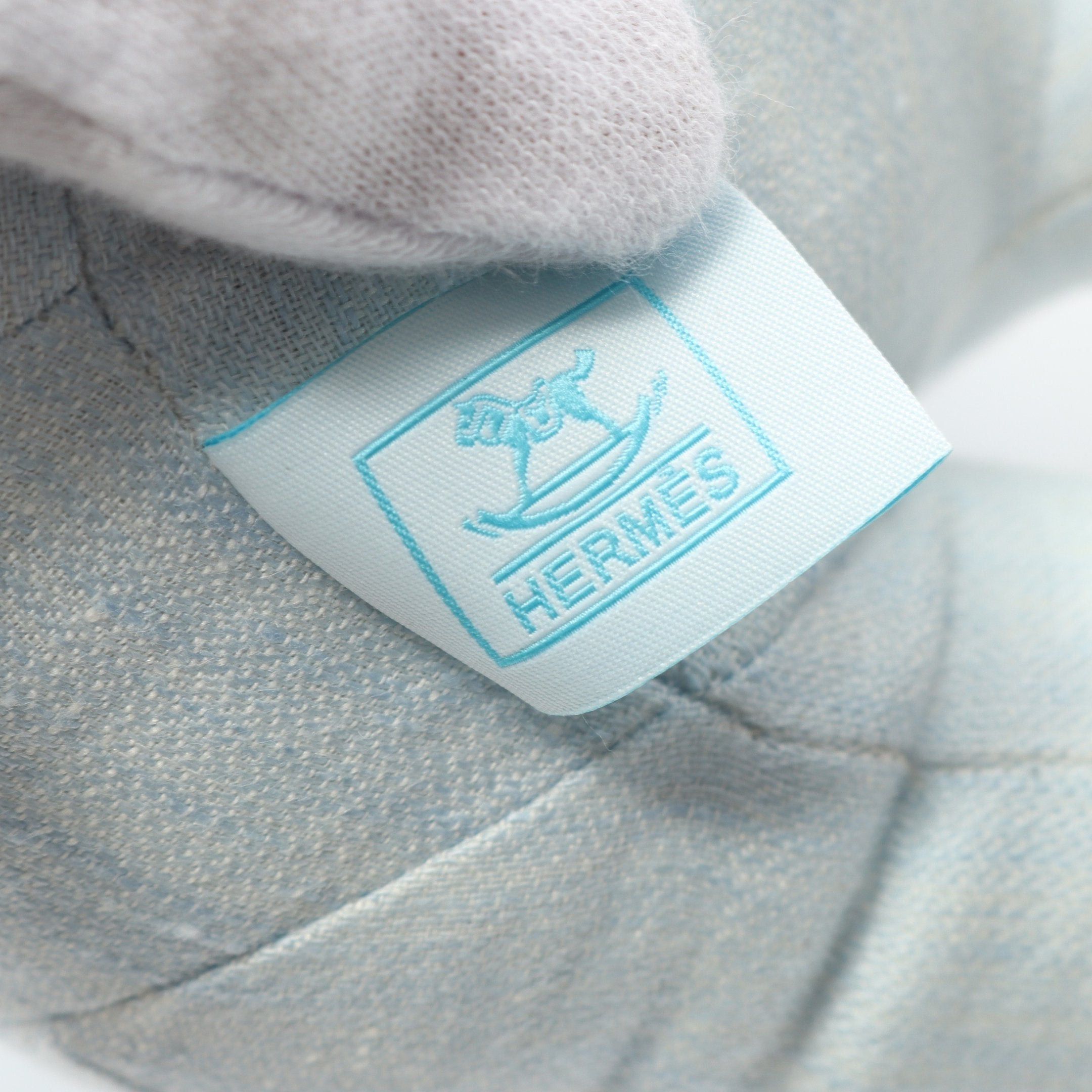 Hermes Hermes Baby Elmy Stuffed Toy Interior Linen Light Blue White Size ONE SIZE - 5 Thumbnail