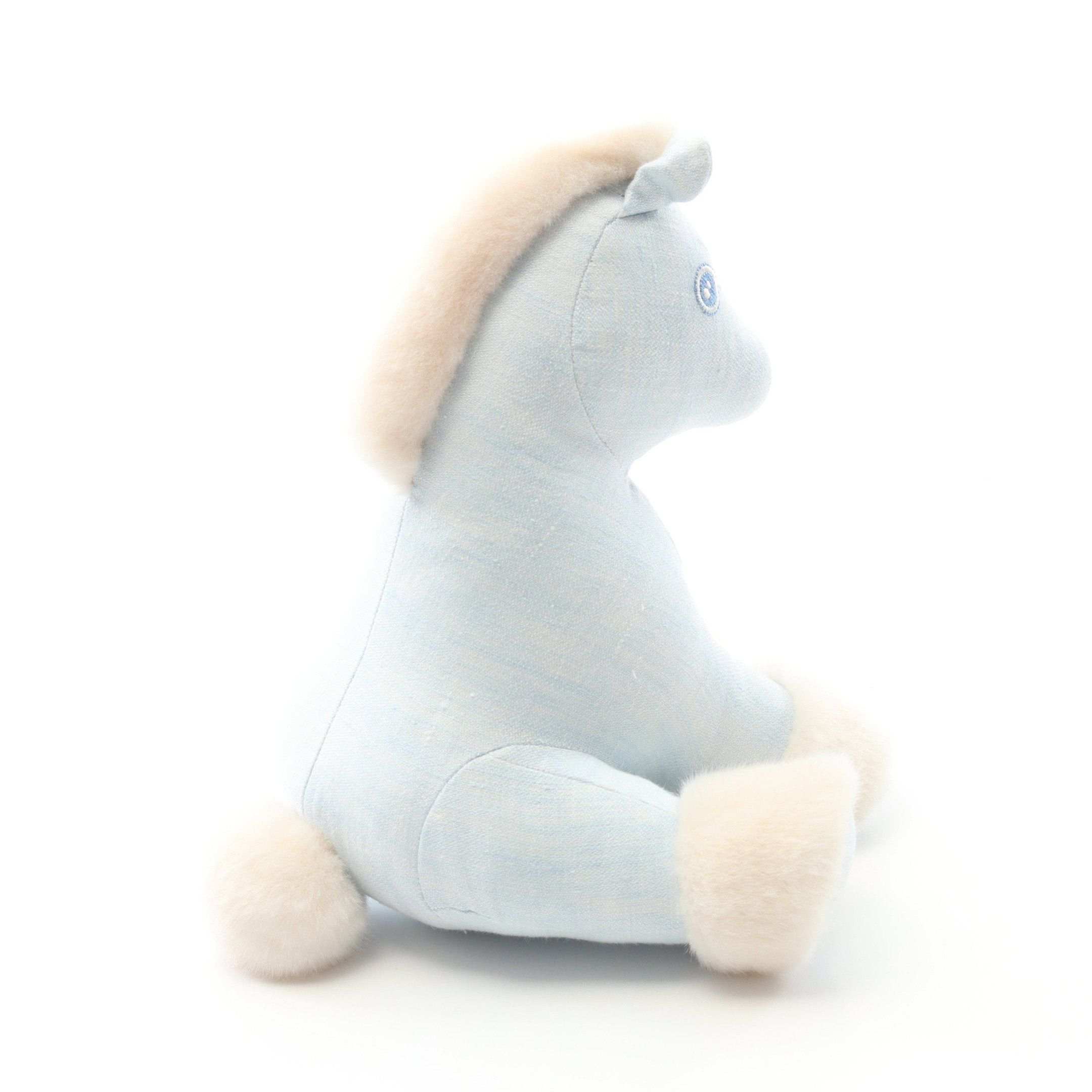 Hermes Hermes Baby Elmy Stuffed Toy Interior Linen Light Blue White Size ONE SIZE - 2 Thumbnail