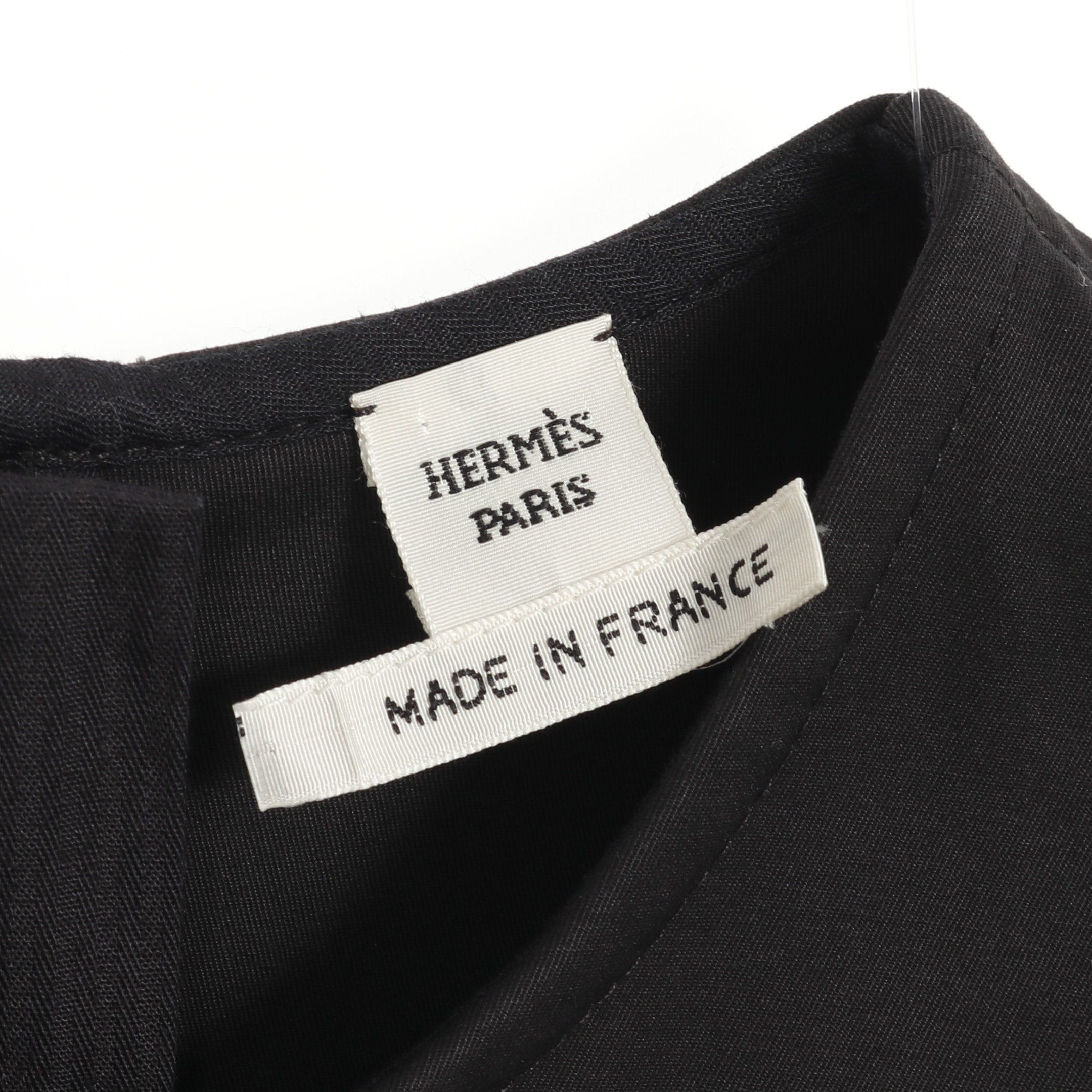 Hermes Hermes Serie Button One Piece No Sleeve Cotton Black Size ONE SIZE - 3 Thumbnail