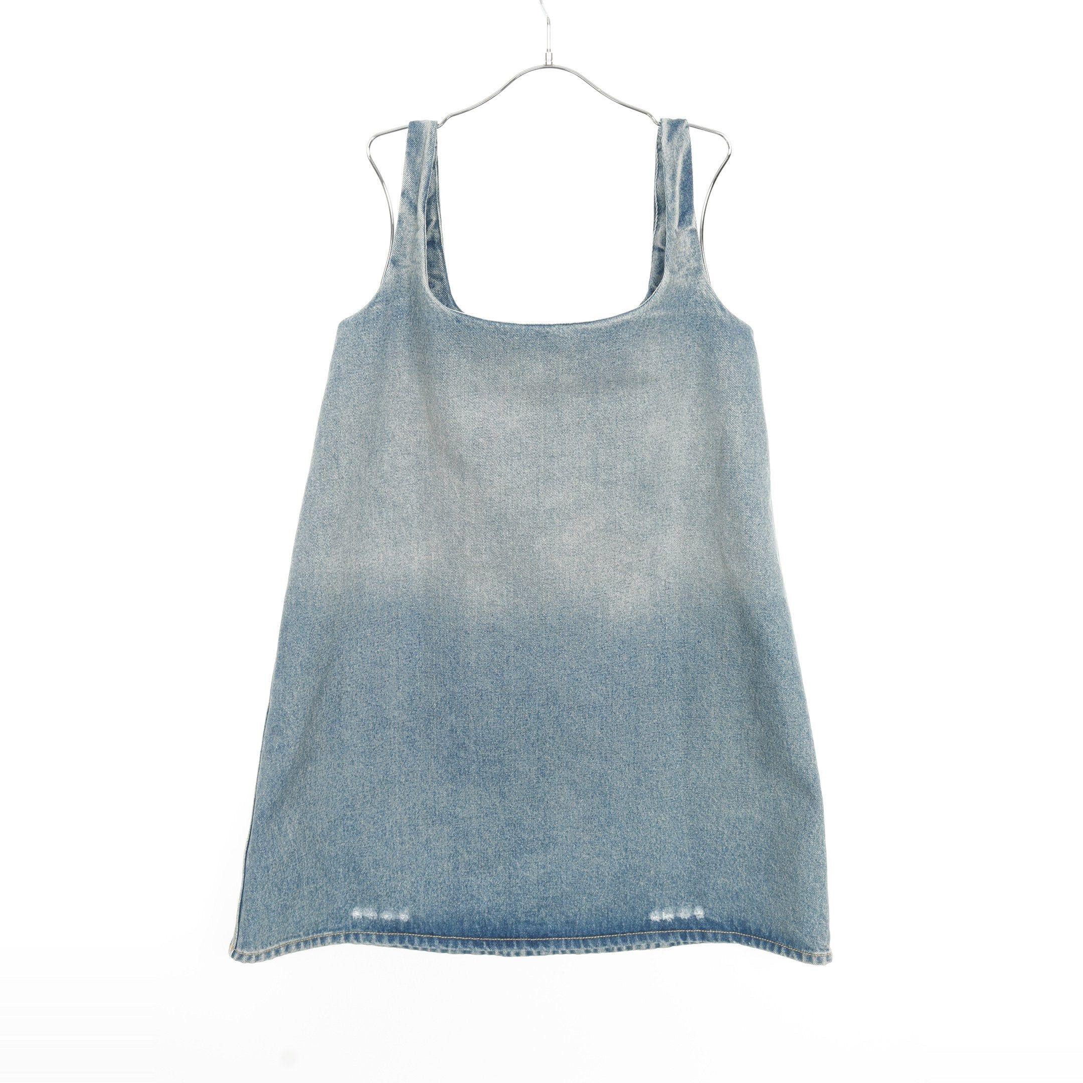 Prada Prada Denim Mini Dress One Piece No Sleeve Cotton Blue