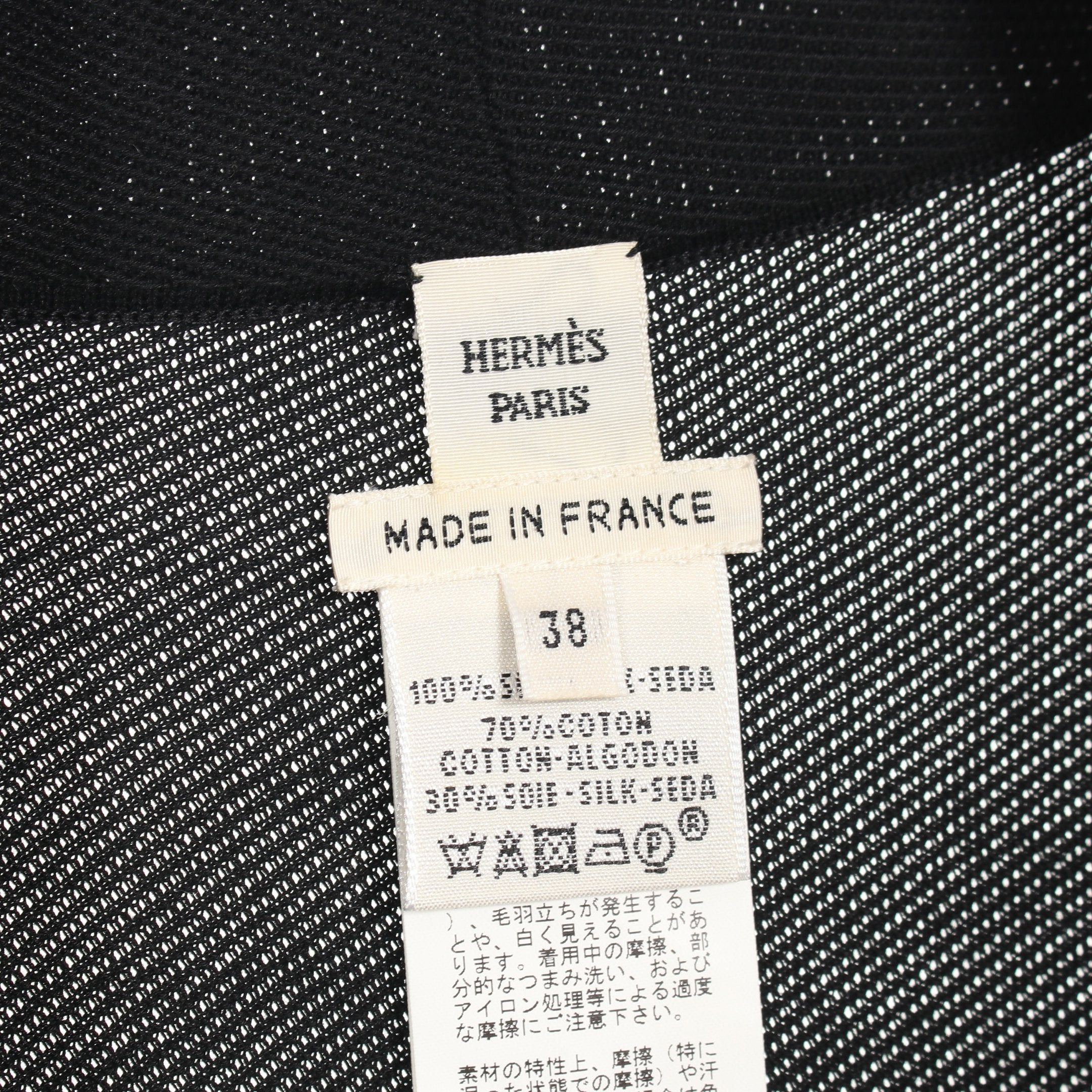 Hermes Hermes Long Cardigan Silk Black Multicolor Color-Block Size ONE SIZE - 3 Thumbnail