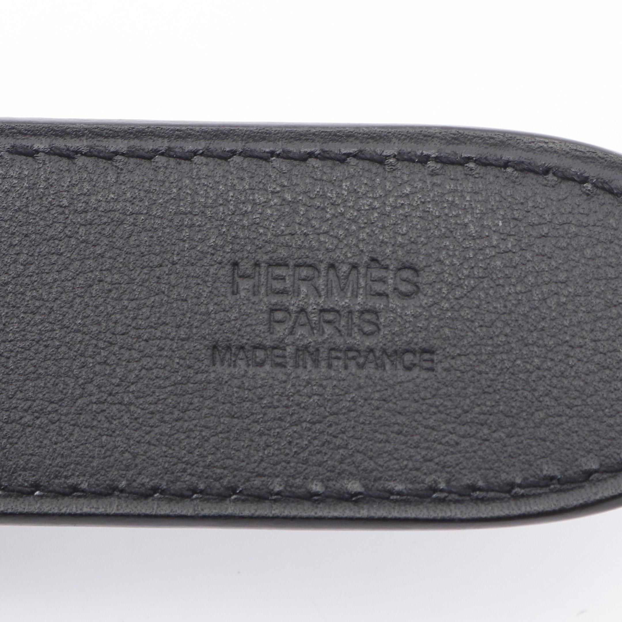 Hermes Hermes Etrivière Belt Veau Barenia Black Silver Hardware B Stamp Size ONE SIZE - 4 Thumbnail