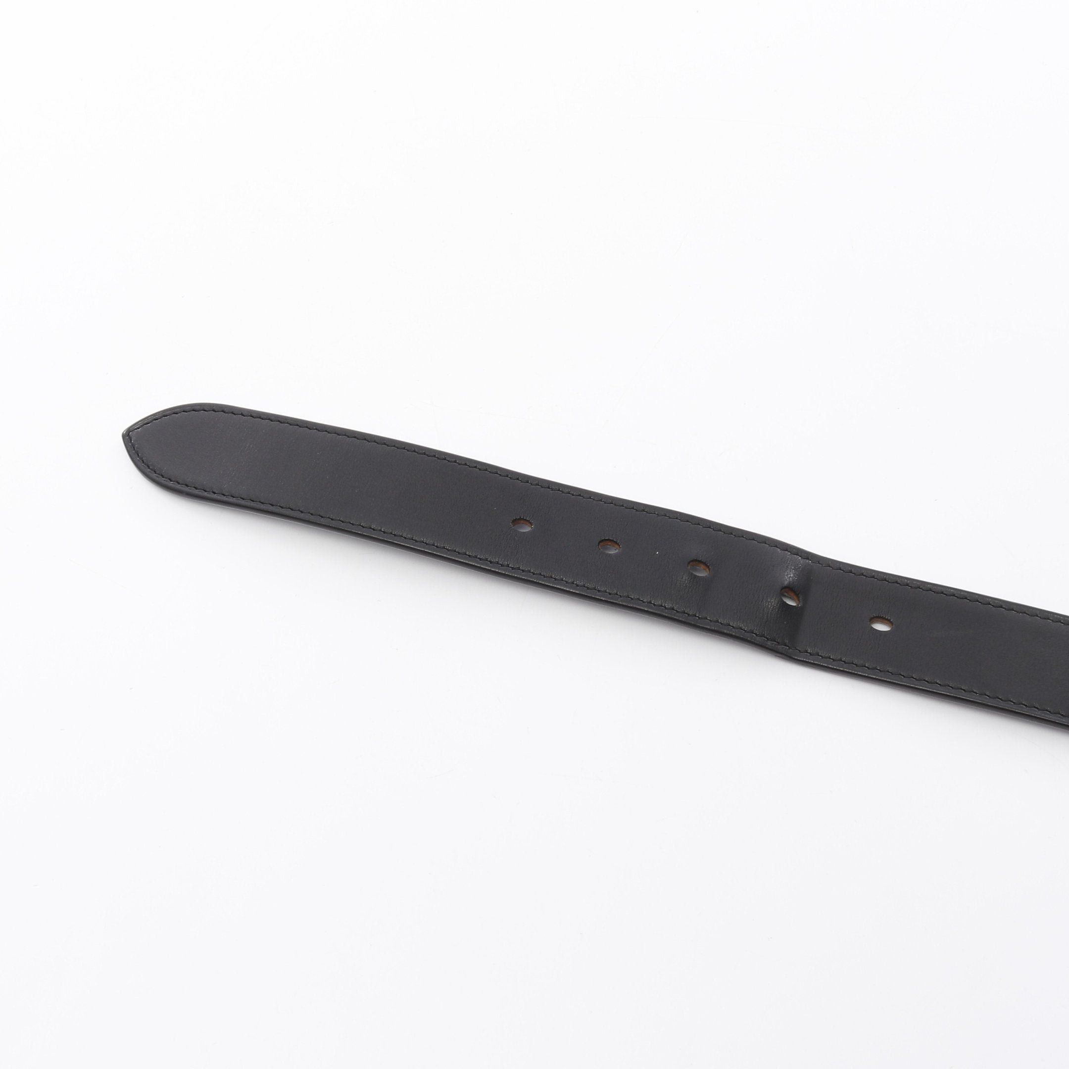 Hermes Hermes Etrivière Belt Veau Barenia Black Silver Hardware B Stamp Size ONE SIZE - 3 Thumbnail
