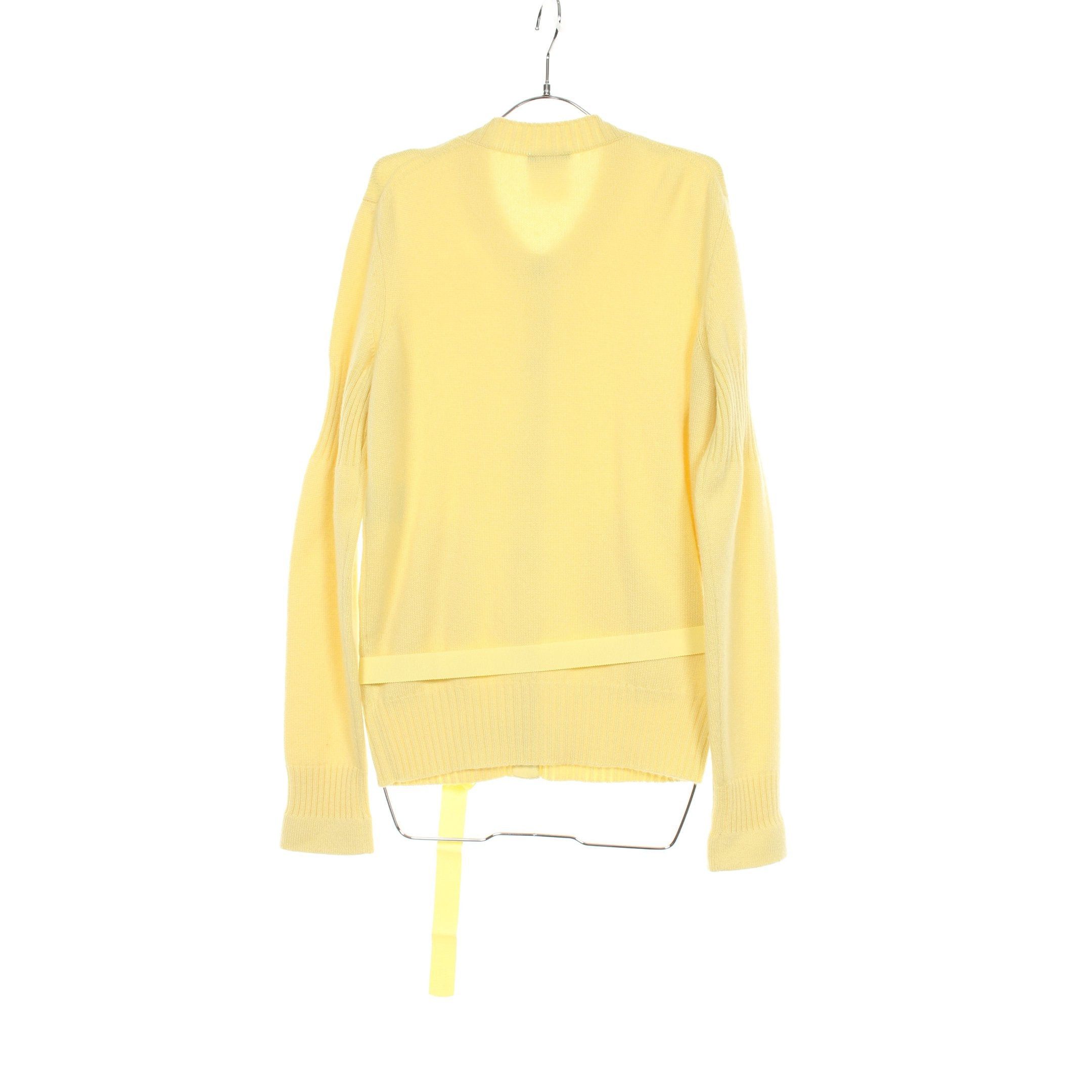 Chanel Chanel Coco Mark Cardigan Crew Neck Cashmere Yellow Size ONE SIZE - 2 Thumbnail