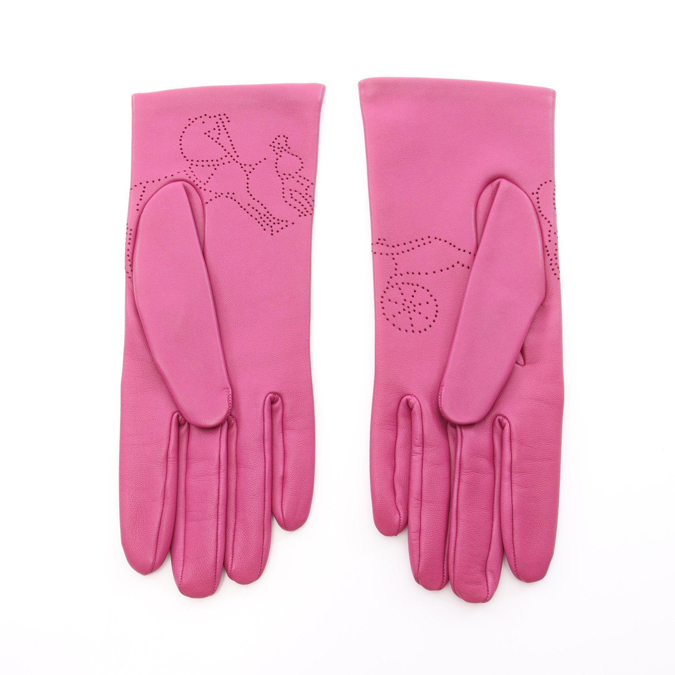 Hermes Hermes Gloves Glove Leather Pink Purple Size ONE SIZE - 2 Thumbnail