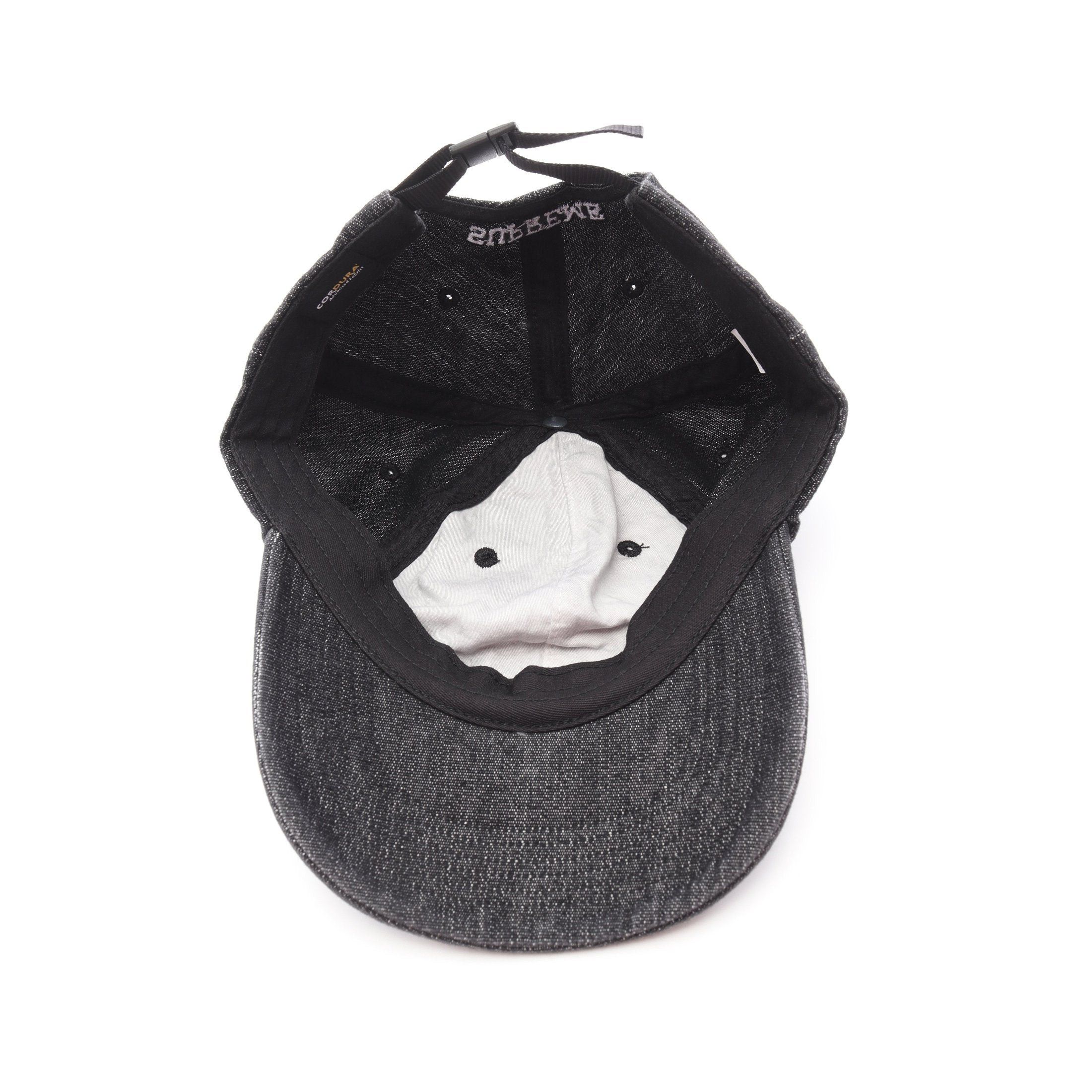 Supreme Supreme Cordura Denim Small Box 6-Panel Cap Cotton Black Size ONE SIZE - 3 Thumbnail