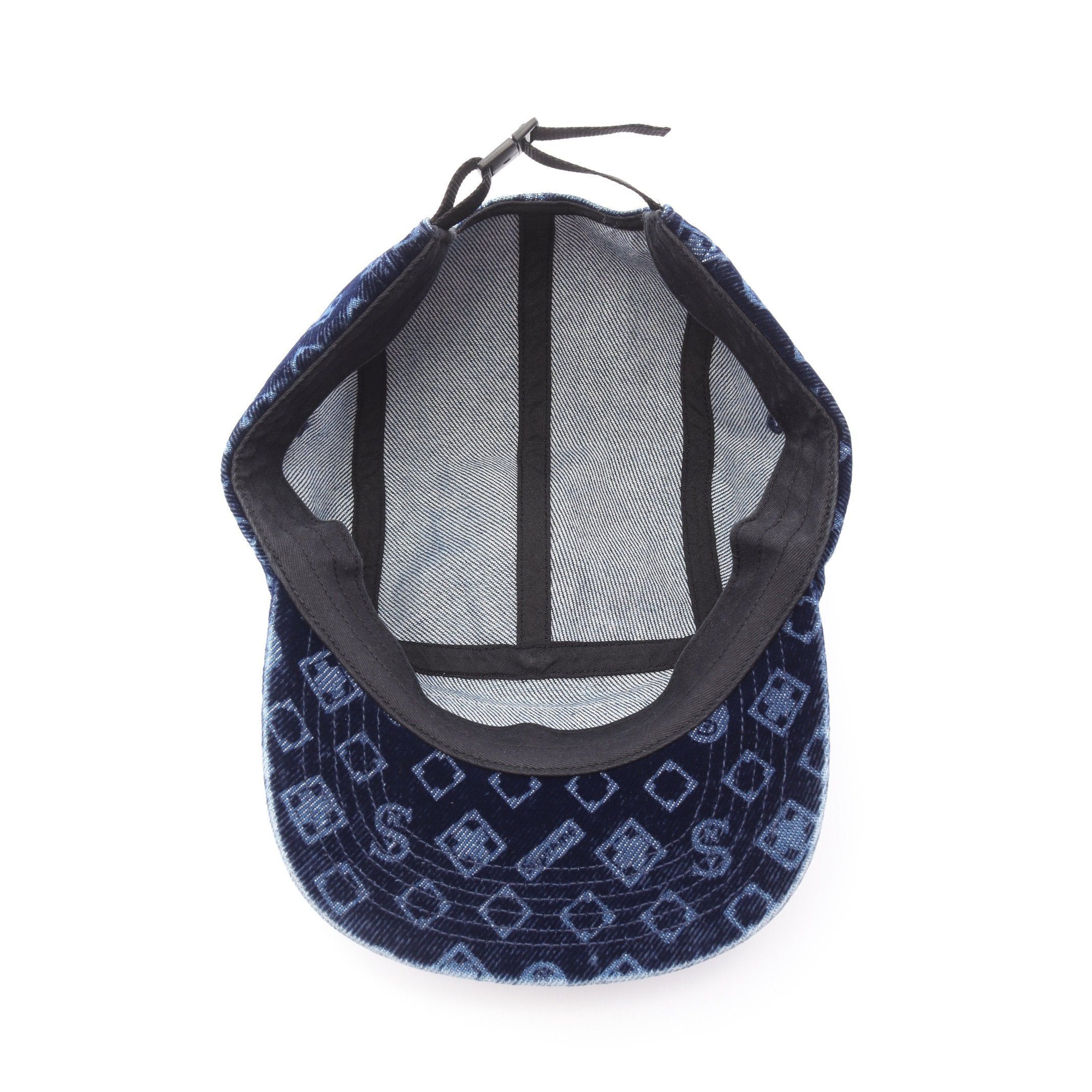 Supreme Supreme Flocked Denim Camp Cap Cotton Blue Size ONE SIZE - 3 Thumbnail