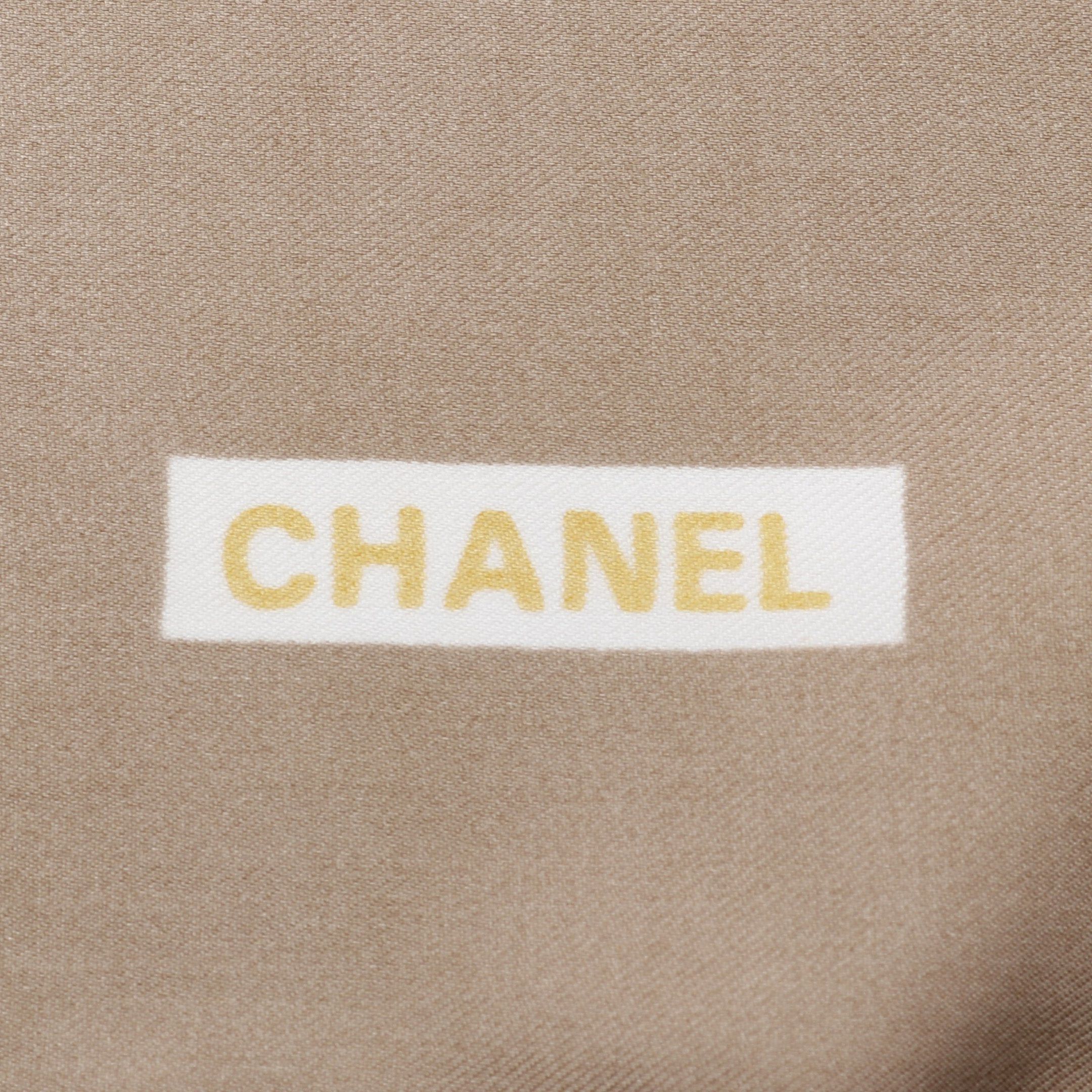 Chanel Chanel Coco Mark Scarf Silk Brown Gold Multicolor Size ONE SIZE - 2 Thumbnail