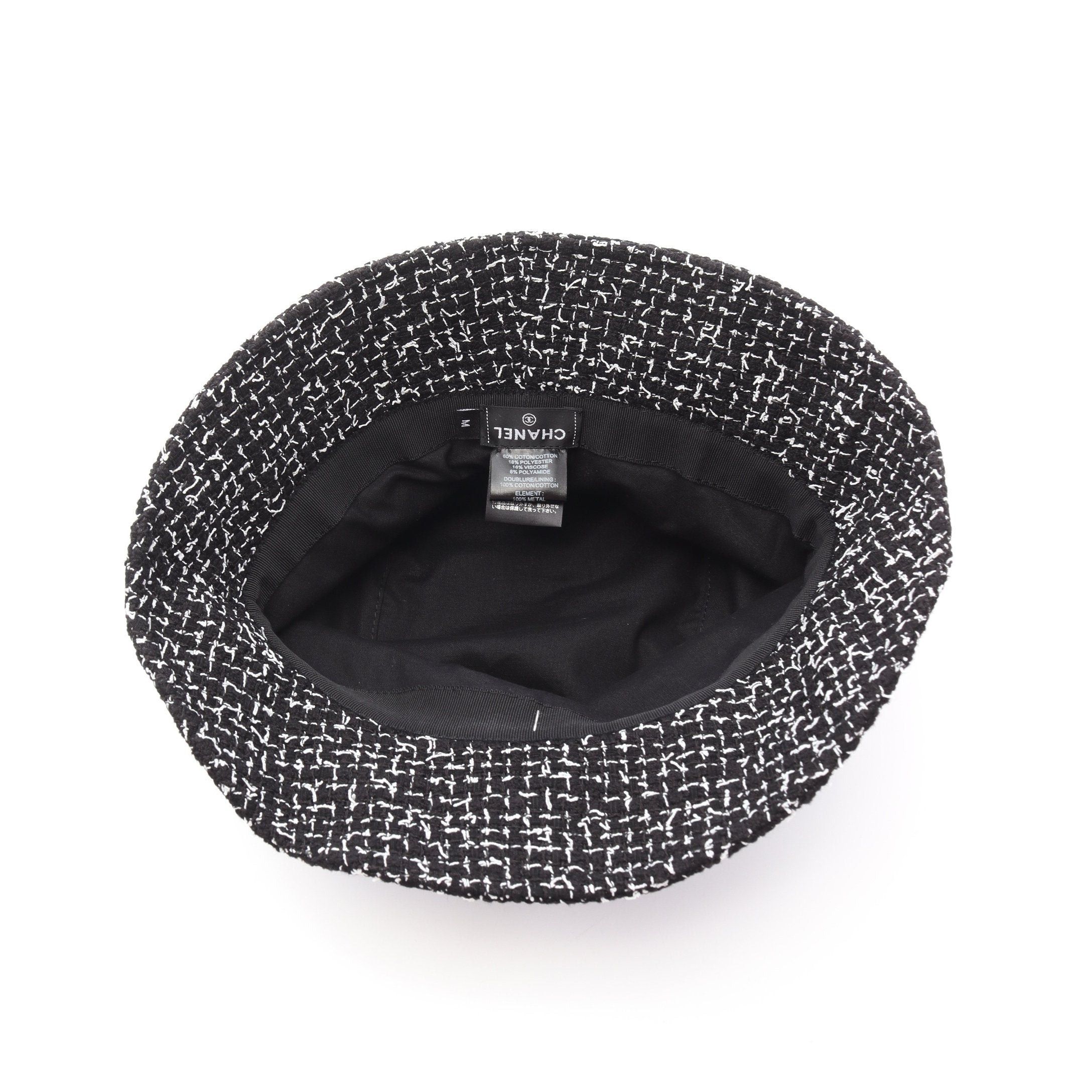 Chanel Chanel Bucket Hat Cotton Black White Size ONE SIZE - 3 Thumbnail