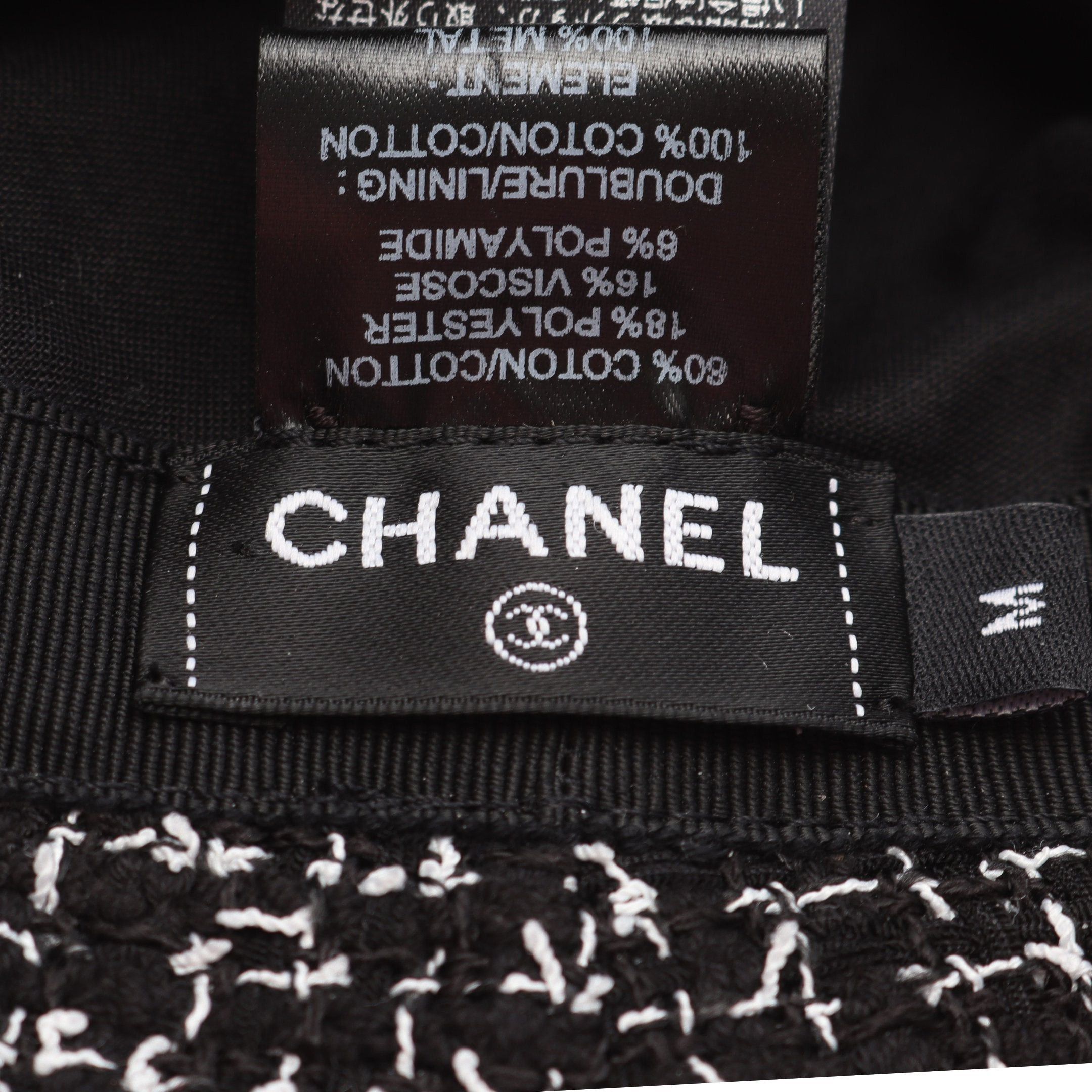 Chanel Chanel Bucket Hat Cotton Black White Size ONE SIZE - 4 Thumbnail
