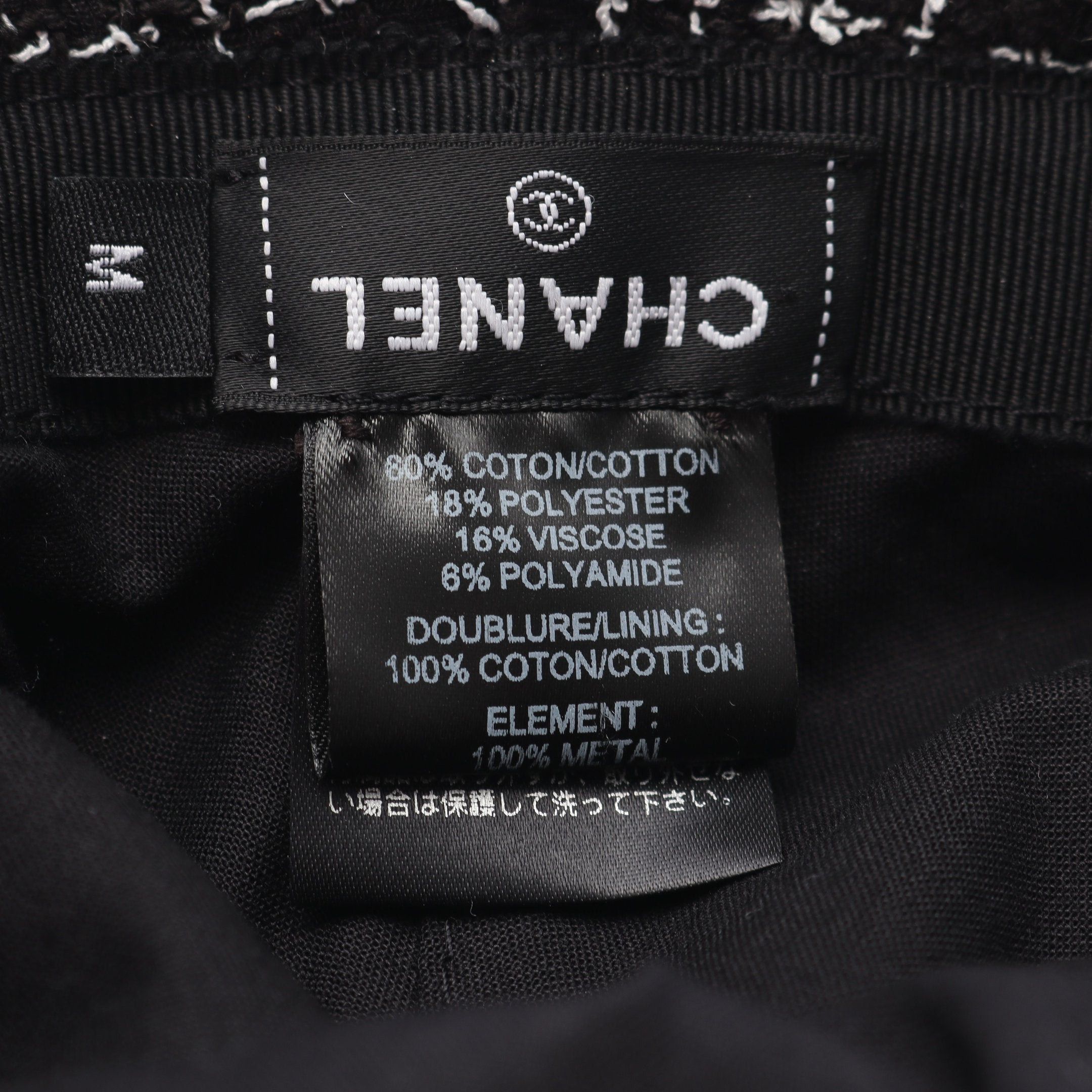 Chanel Chanel Bucket Hat Cotton Black White Size ONE SIZE - 5 Thumbnail