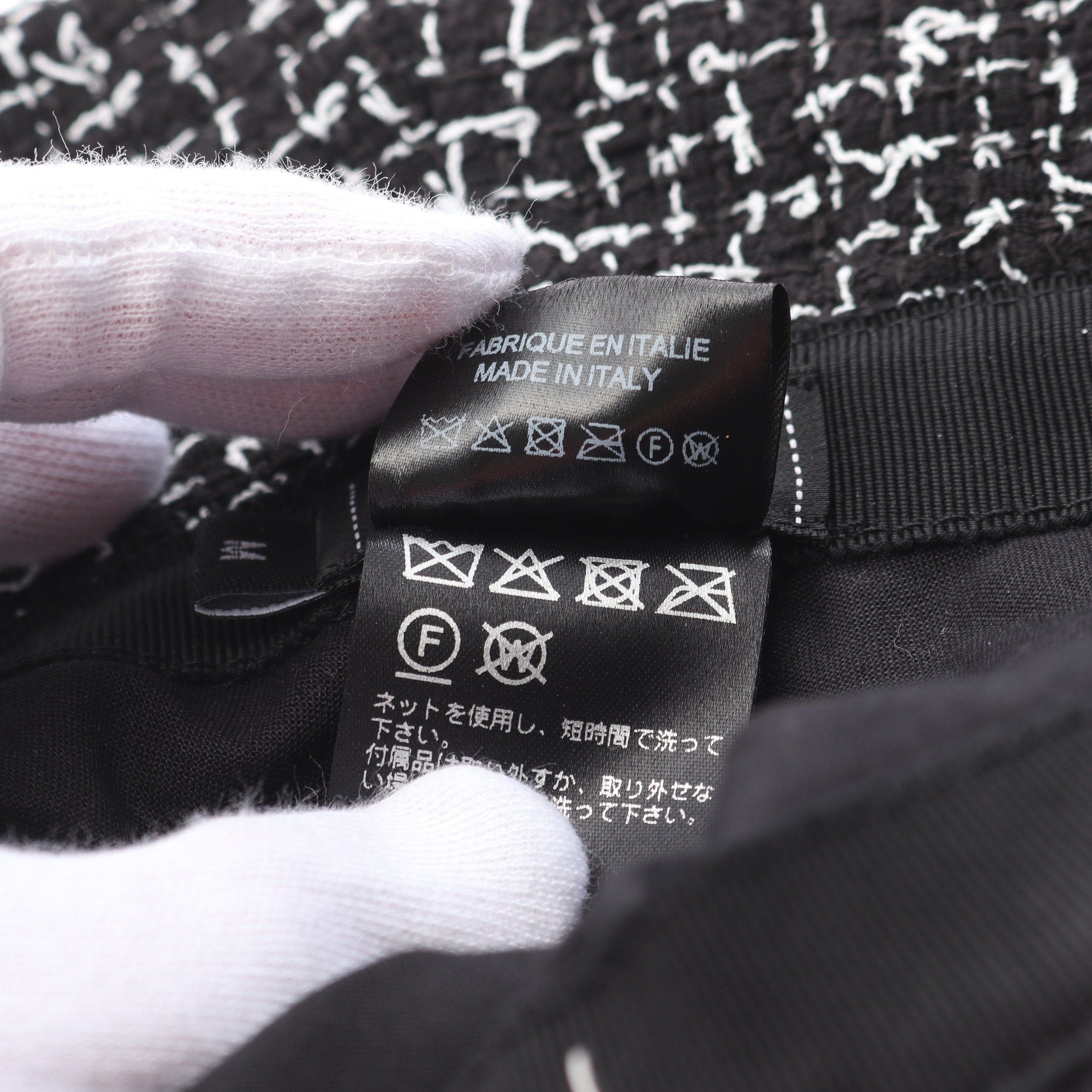 Chanel Chanel Bucket Hat Cotton Black White Size ONE SIZE - 6 Thumbnail