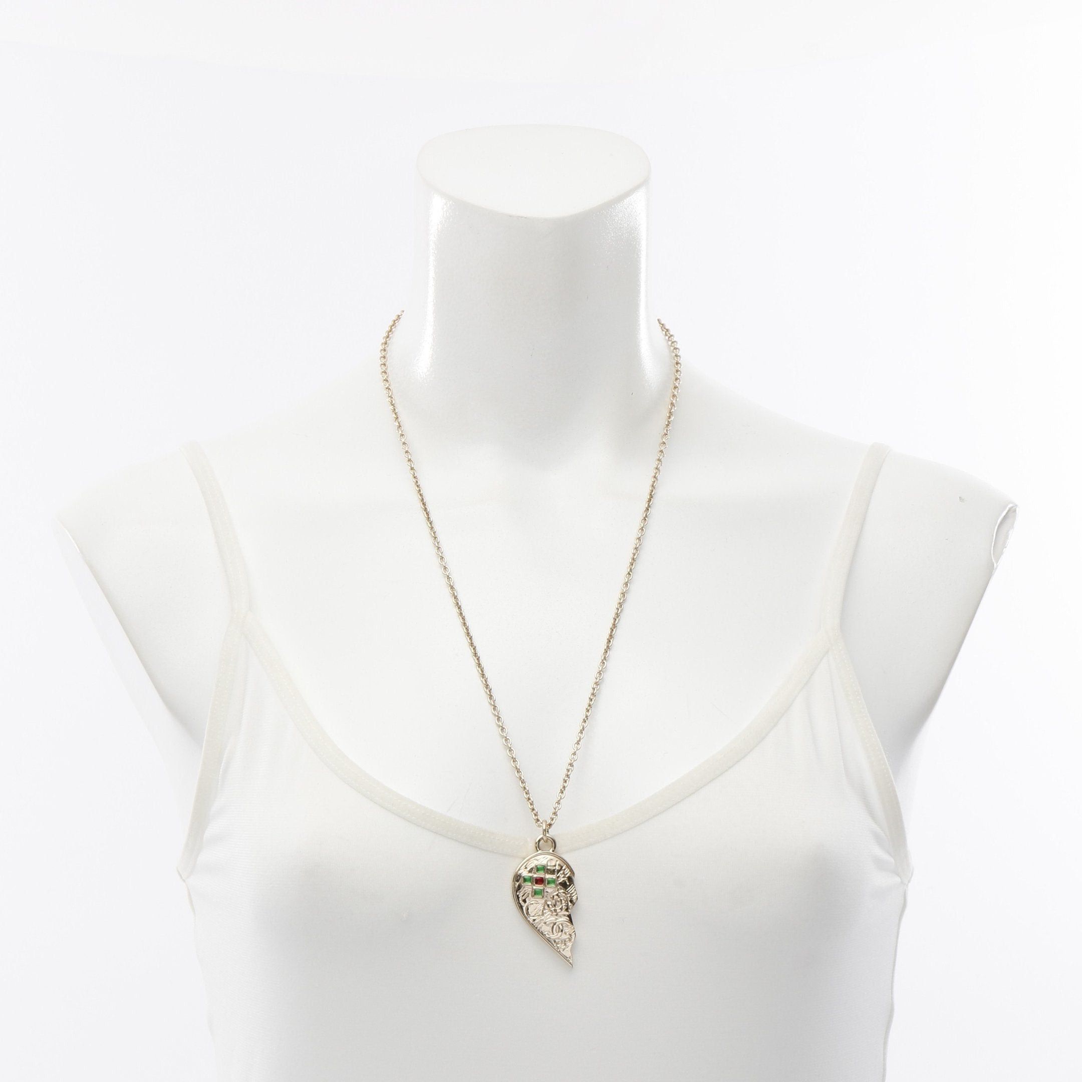 Chanel Chanel Coco Mark Heart Necklace Gp Rhinestone Gold 2 Piece Set B23C Size ONE SIZE - 5 Thumbnail