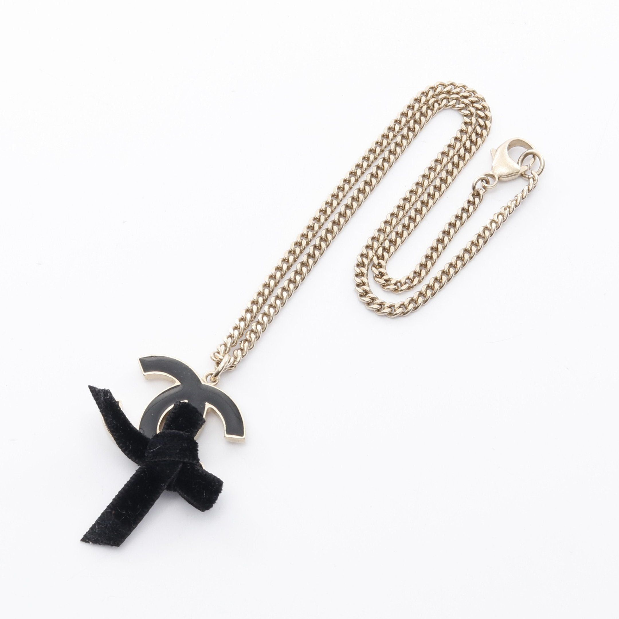 Chanel Chanel Coco Mark Ribbon Necklace Gp Gold 07C Size ONE SIZE - 3 Thumbnail