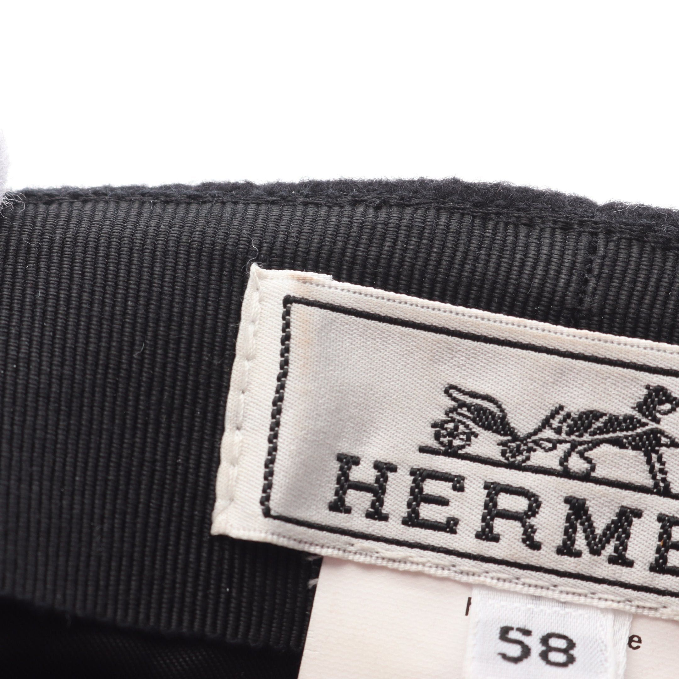 Hermes Hermes Casquette Hat Wool Black Size ONE SIZE - 6 Thumbnail
