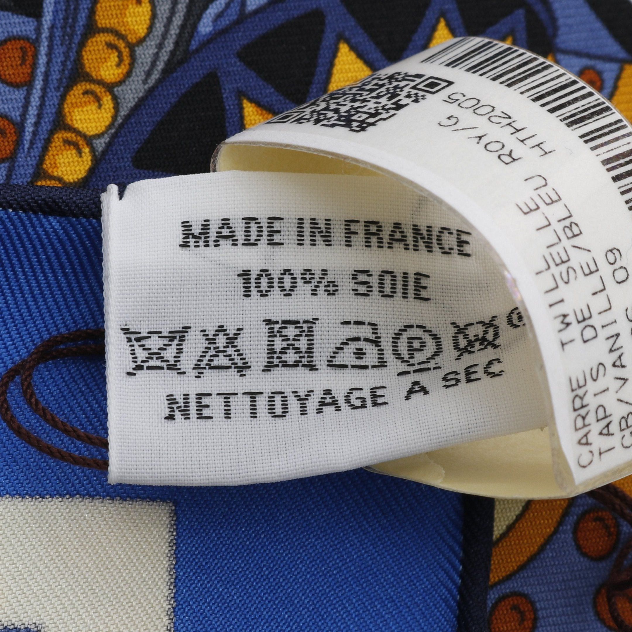 Hermes Hermes Carres 90 Tapis De Selle Scarf Silk Blue Multicolor Size ONE SIZE - 3 Thumbnail