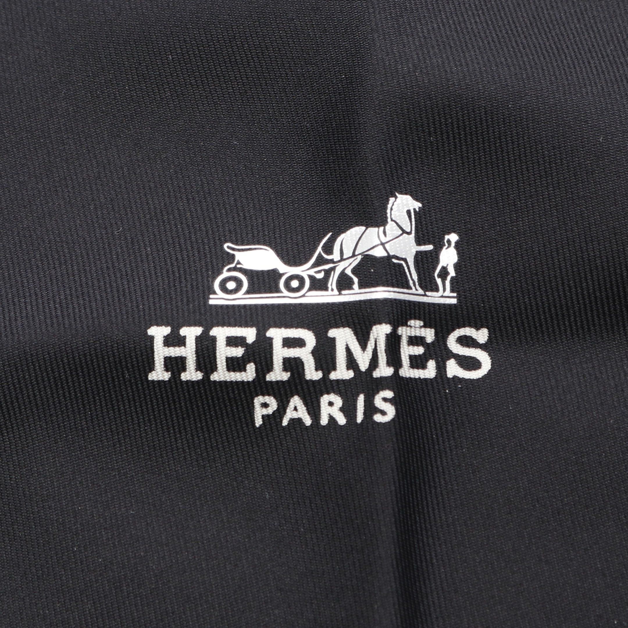 Hermes Hermes Losange Mm Scarf Silk Black White Size ONE SIZE - 2 Thumbnail