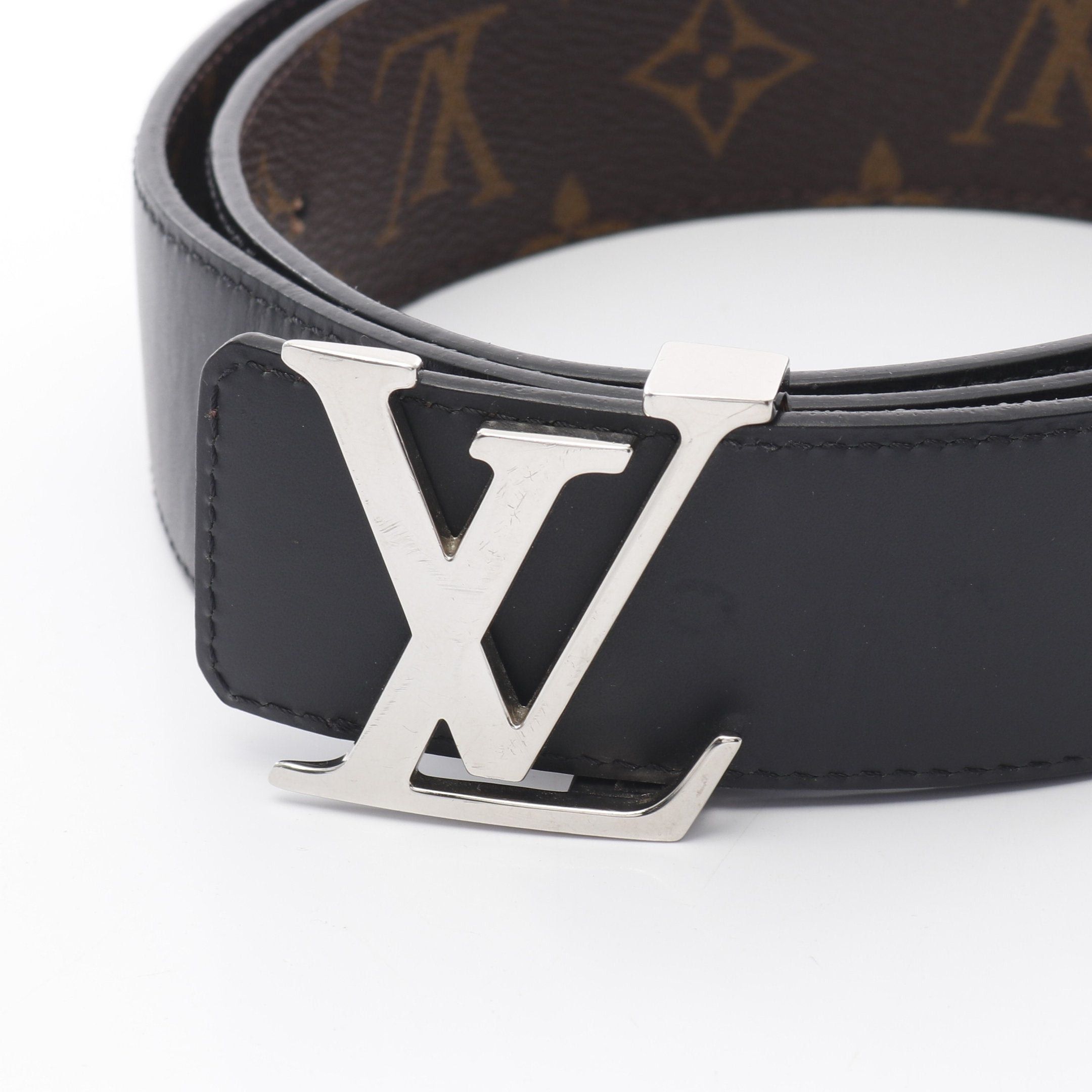 Louis Vuitton Louis Vuitton Ceinture Lv Initial 40Mm Monogram Belt Leather Brown Black Size ONE SIZE - 2 Thumbnail