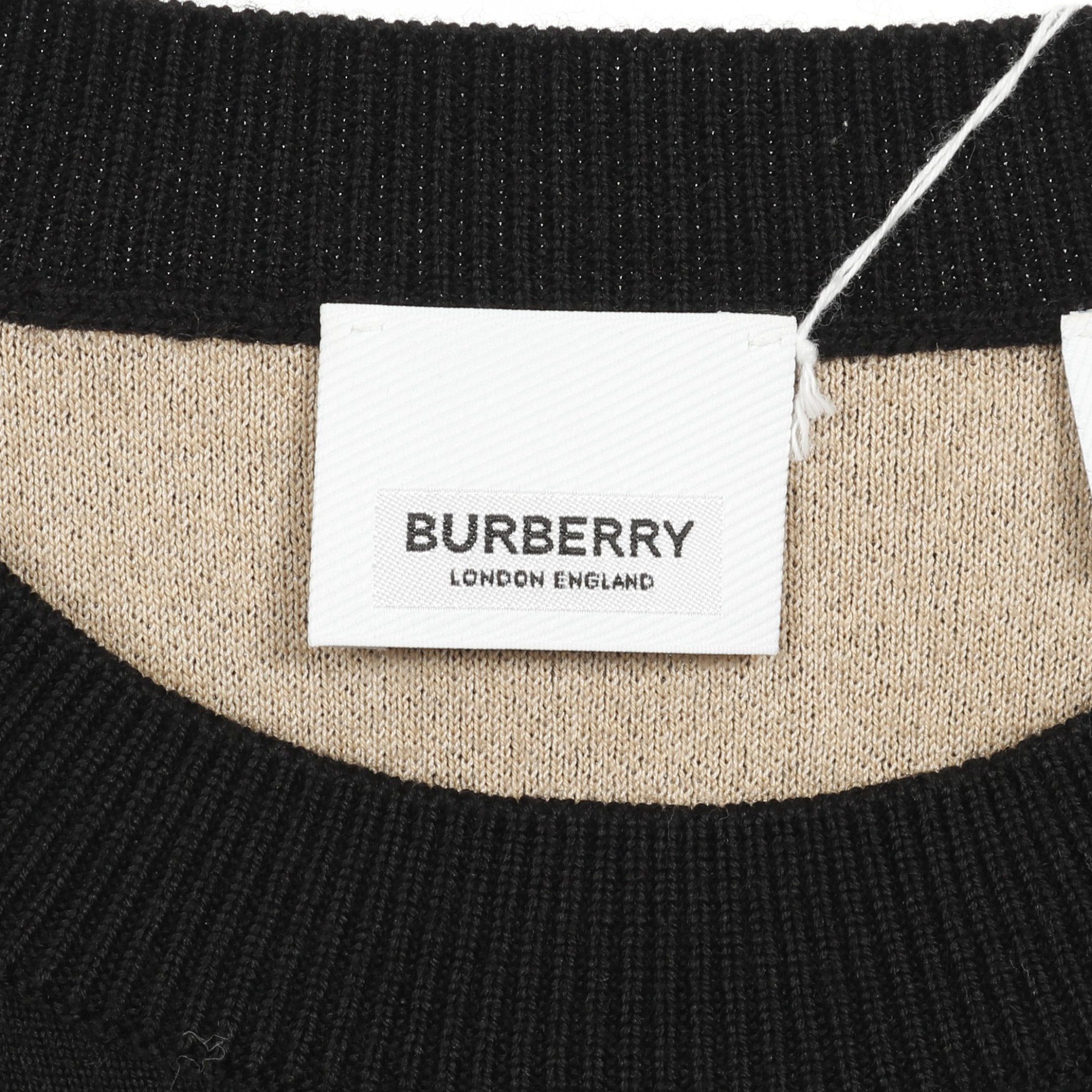 Burberry Burberry Horseferry Knit Cotton Black White Beige Size ONE SIZE - 3 Thumbnail