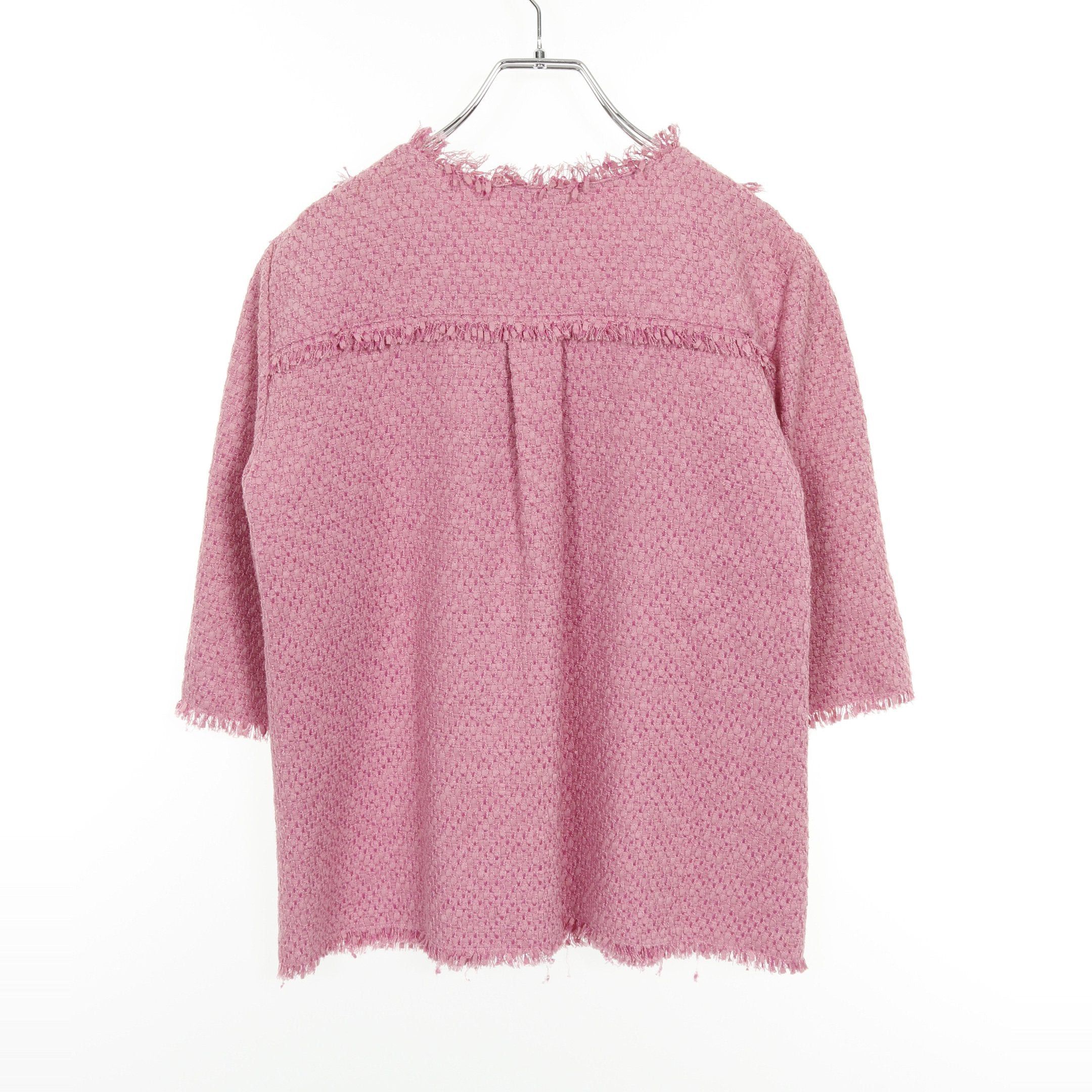 Chanel Chanel Tweed Blouse Cotton Nylon Pink Size ONE SIZE - 2 Thumbnail